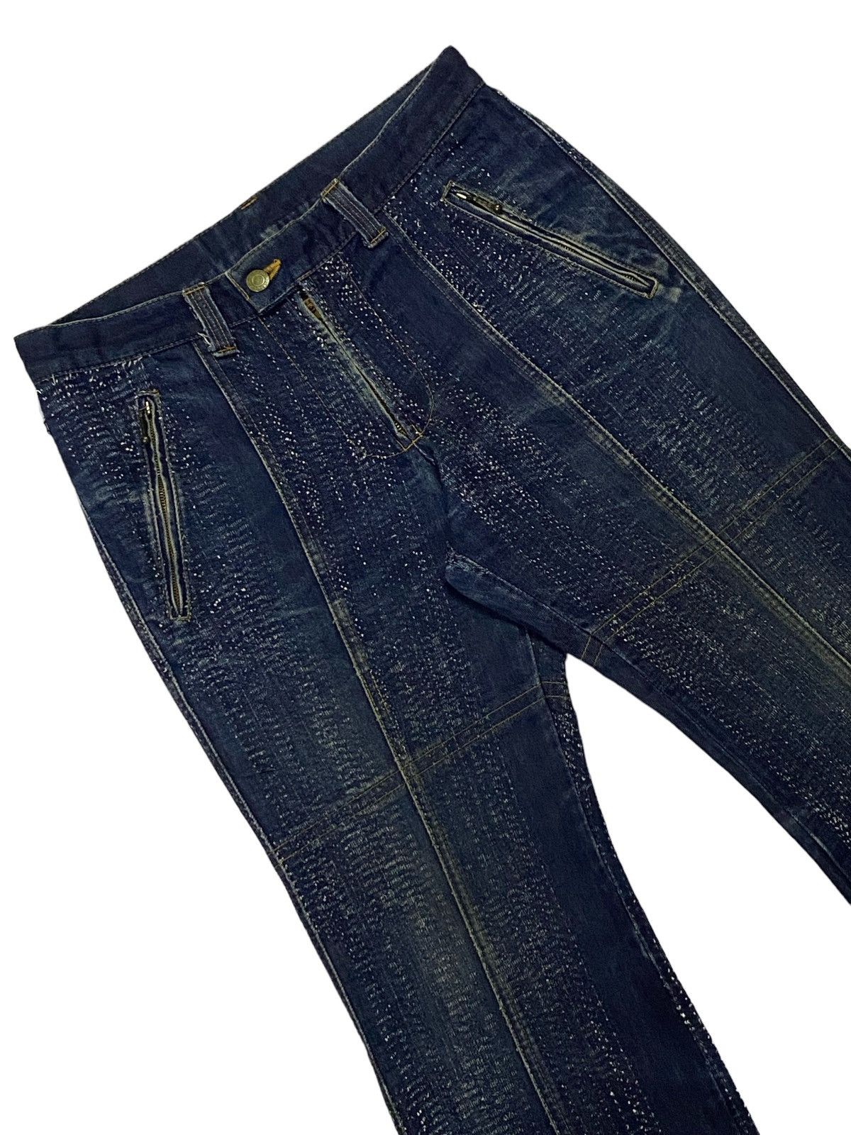 Tornado Mart Tornado Mart Flare Textile Boro Line Style Denim Pants Size US 30 / EU 46 - 18 Thumbnail
