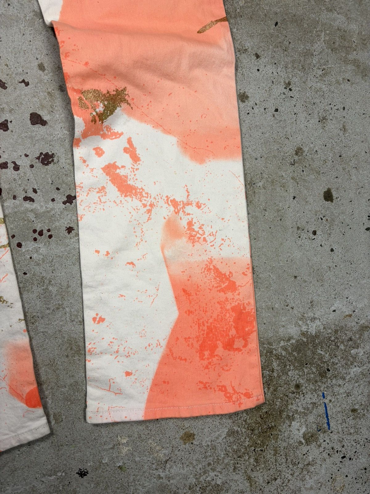 Roberto Cavalli SS 2001 Roberto Cavalli Gold Splash Painter Bootcut Pants Size 32" / US 10 / IT 46 - 14 Thumbnail