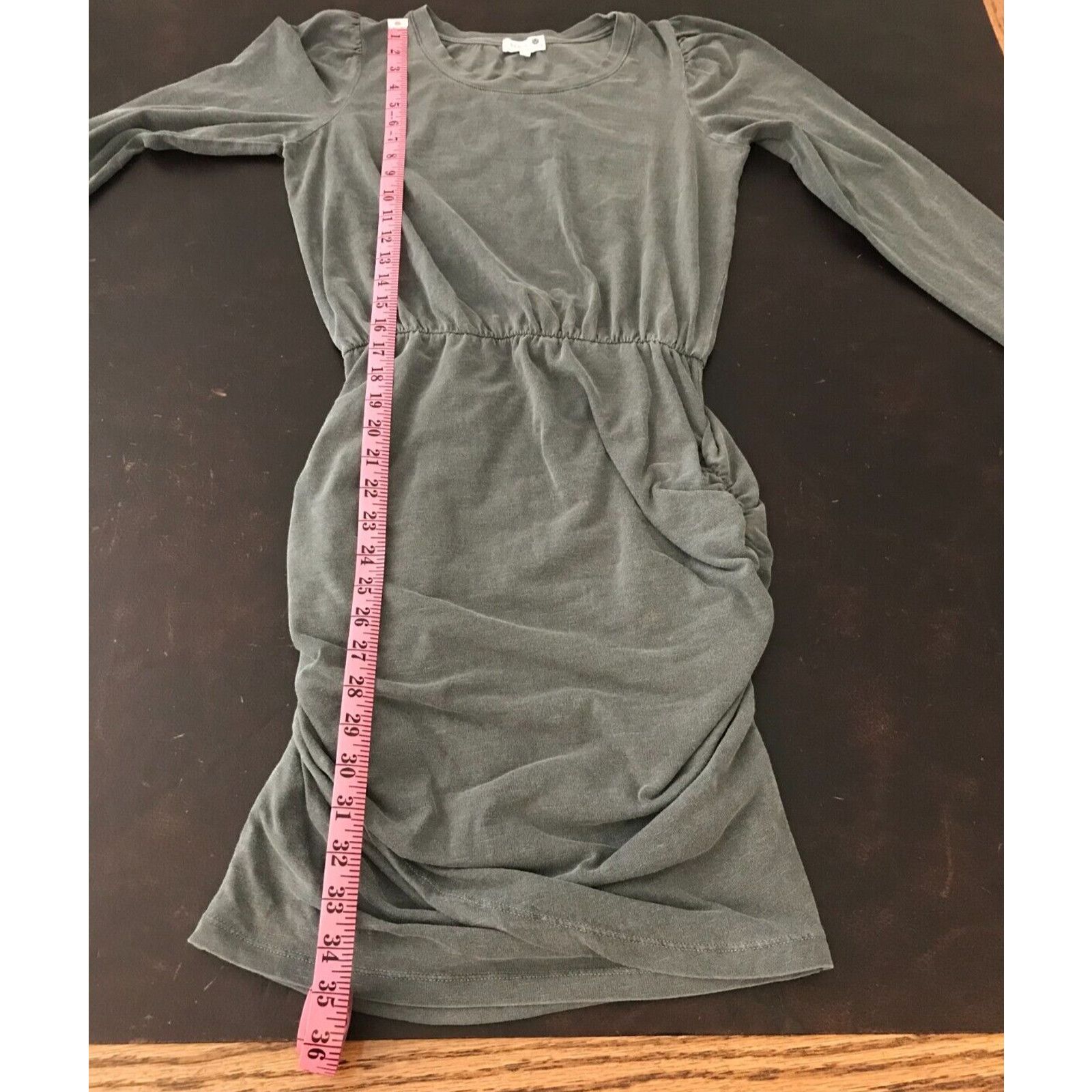 Anthropologie Anthropologie Sundry Shirred Puff Long Sleeve Dress Carbon Size S / US 4 / IT 40 - 7 Thumbnail