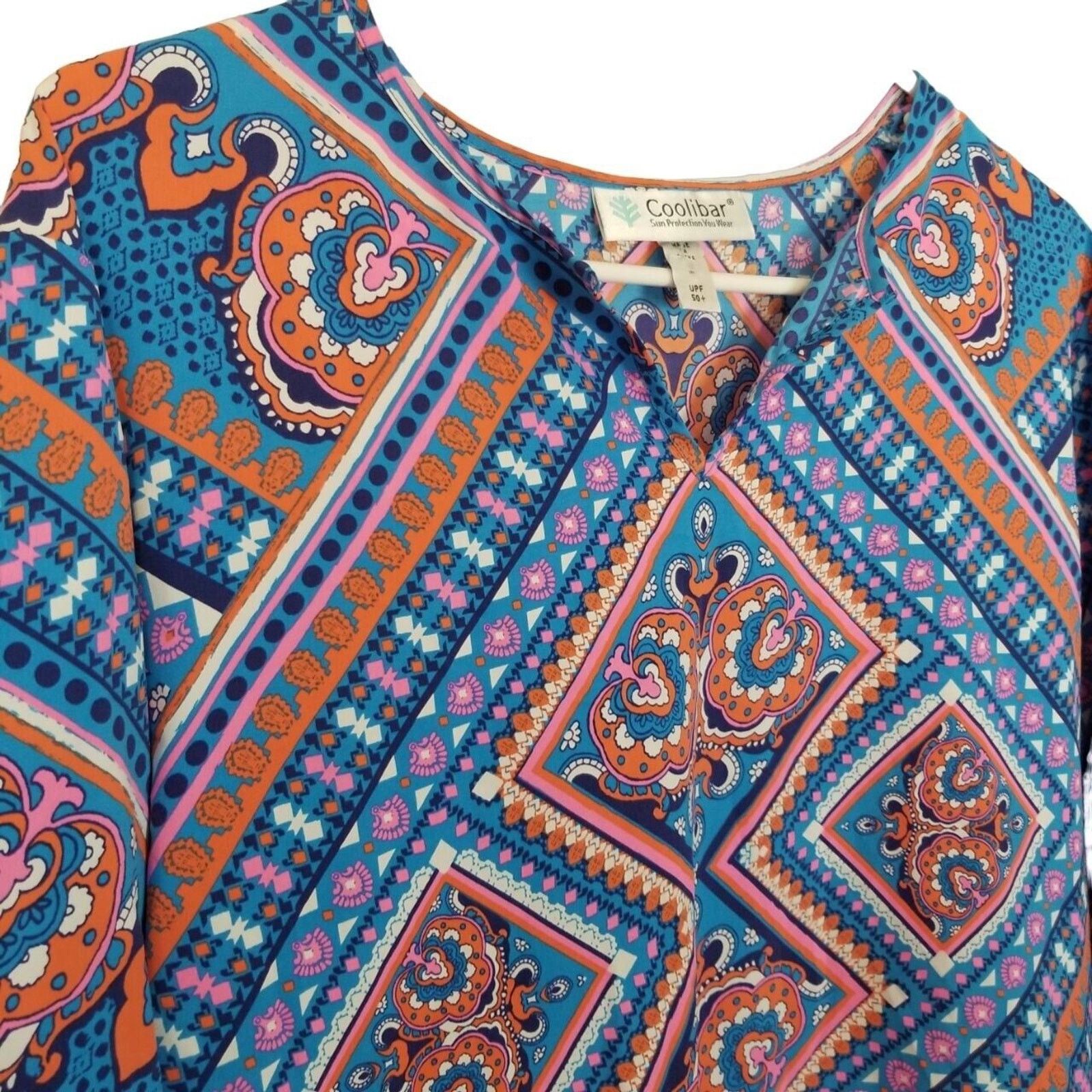 Cool Shirtz Coolibar Womens Geometric Oceanside UPF 50+ Sun Dress Swim Size M / US 6-8 / IT 42-44 - 6 Thumbnail