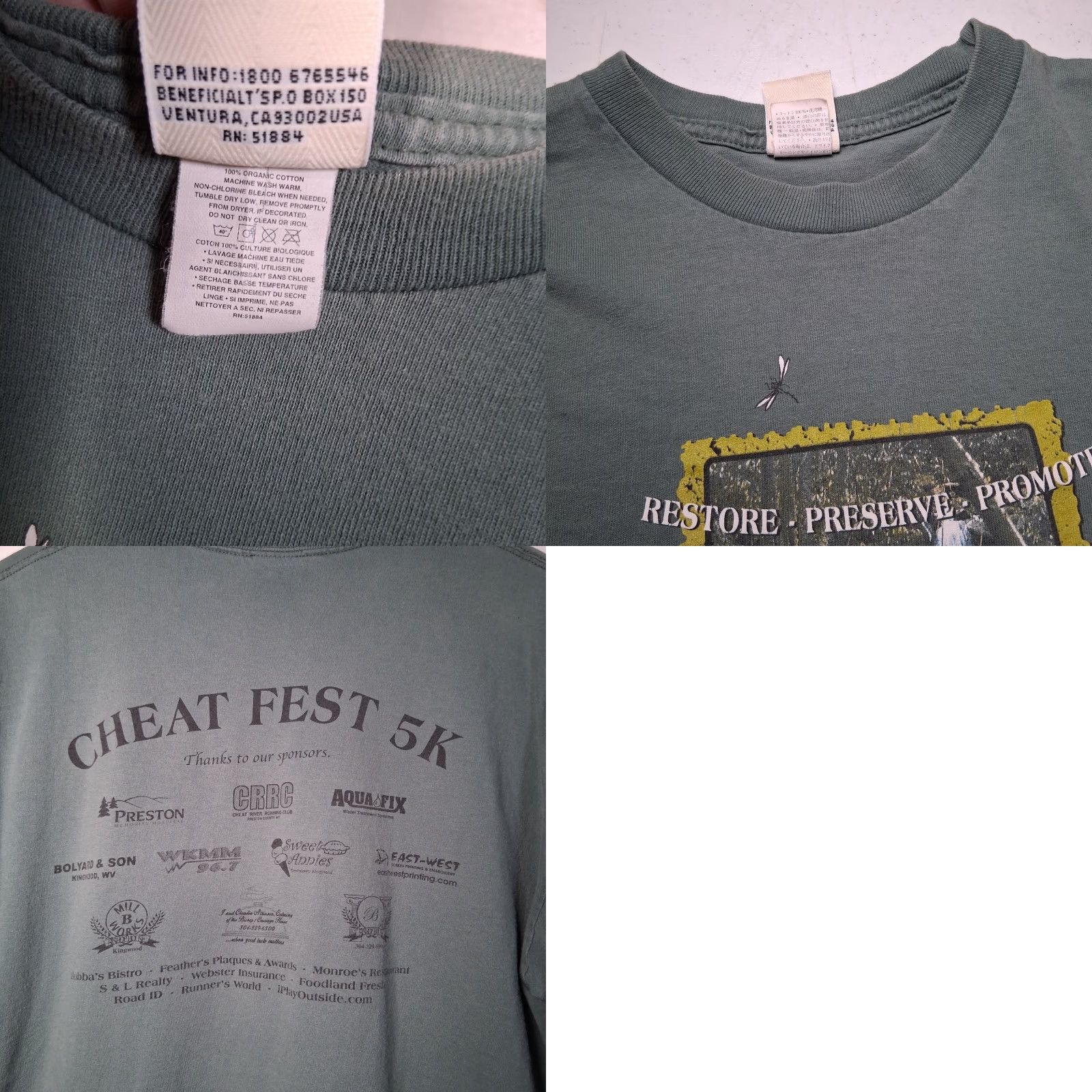 Vintage VINTAGE Cheat River Festival Shirt West Virginia 2005 Organic Conservation Green L Men T-Shirt Georgia? Wait No. Size US L / EU 52-54 / 3 - 8 Thumbnail