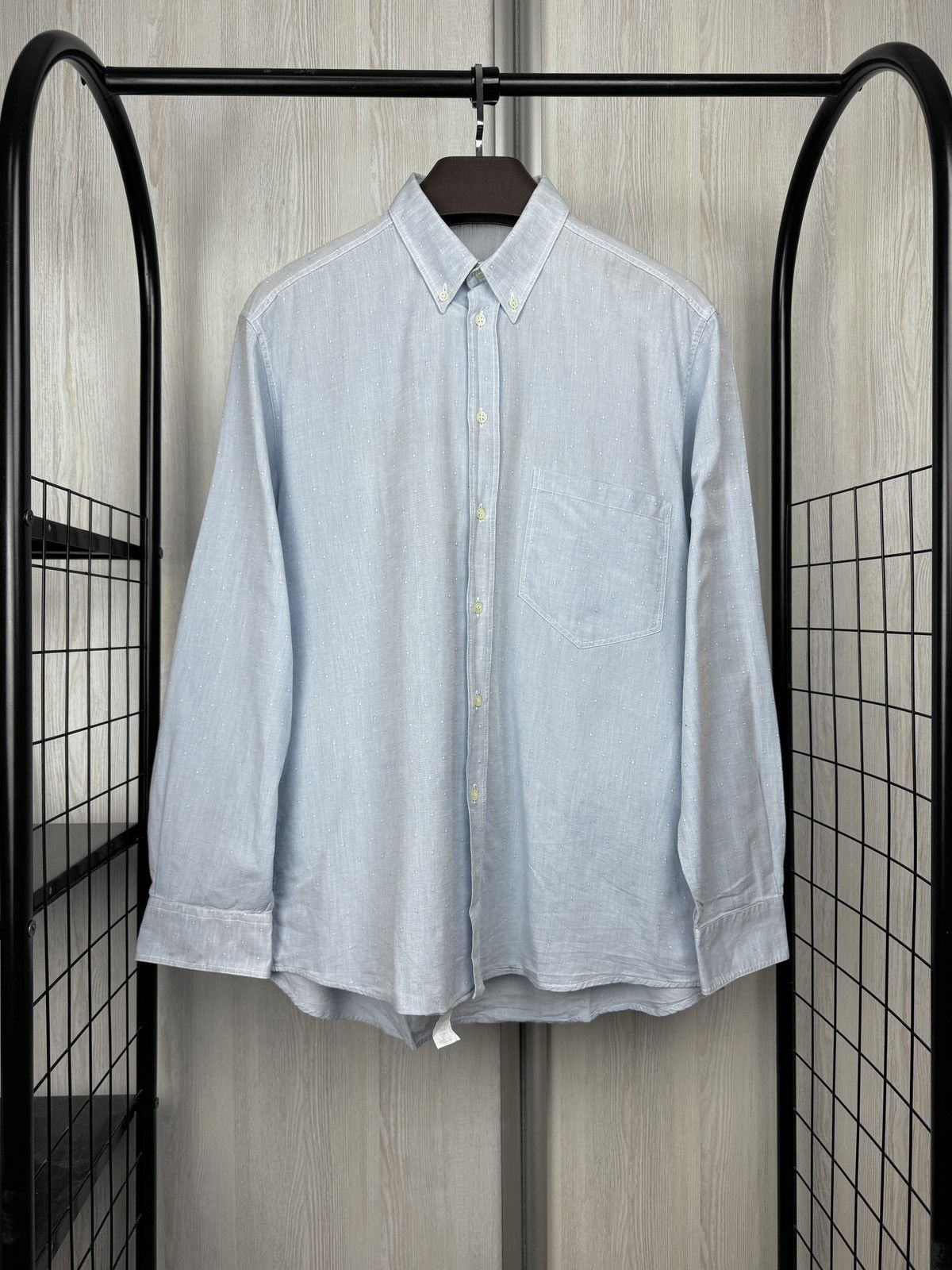 Valentino Valentino UOMO vintage cotton blue patterned button up shirt Size US L / EU 52-54 / 3 - 2 Thumbnail