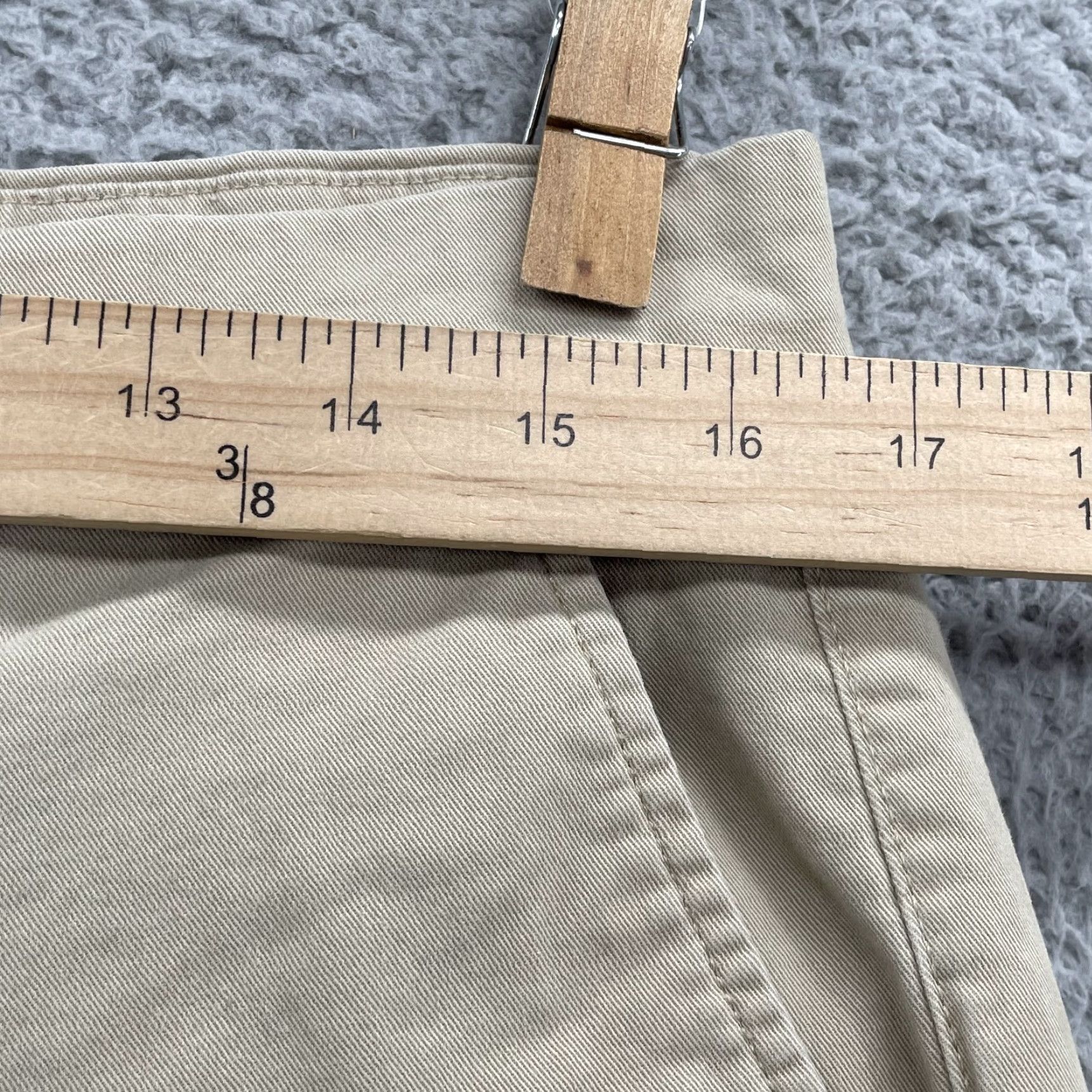 Gap Gap Men's Khaki Athletic Pant 33x31 Classic Preppy Office Pants - Beige, Cotton Spandex, Flat Front, Straight, Vintage No Size US 33 - 2 Thumbnail