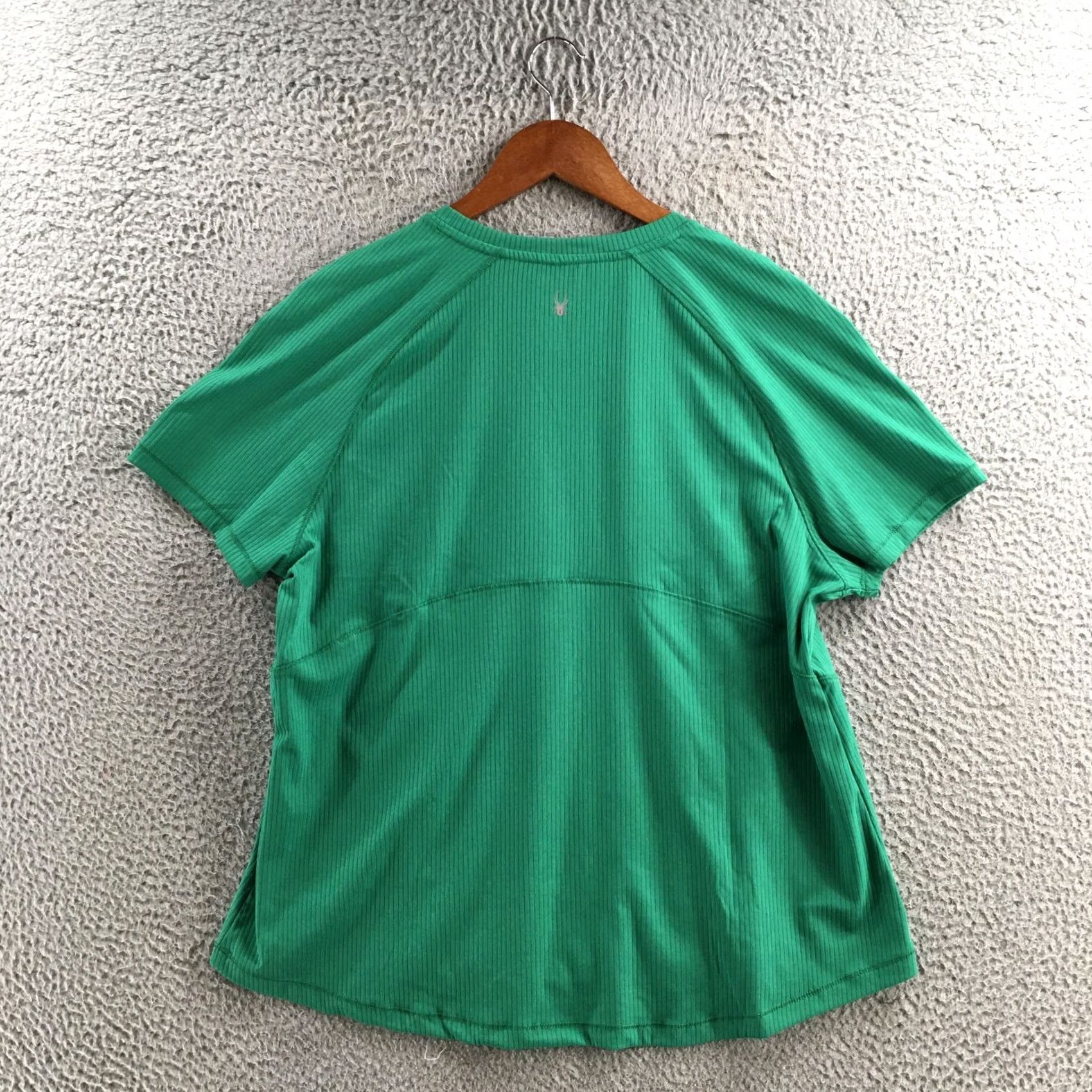 Spyder Spyder Active Shirt Womens XL Green Ribbed Short Sleeve Stretch Athletic Top Size XL / US 12-14 / IT 48-50 - 7 Thumbnail
