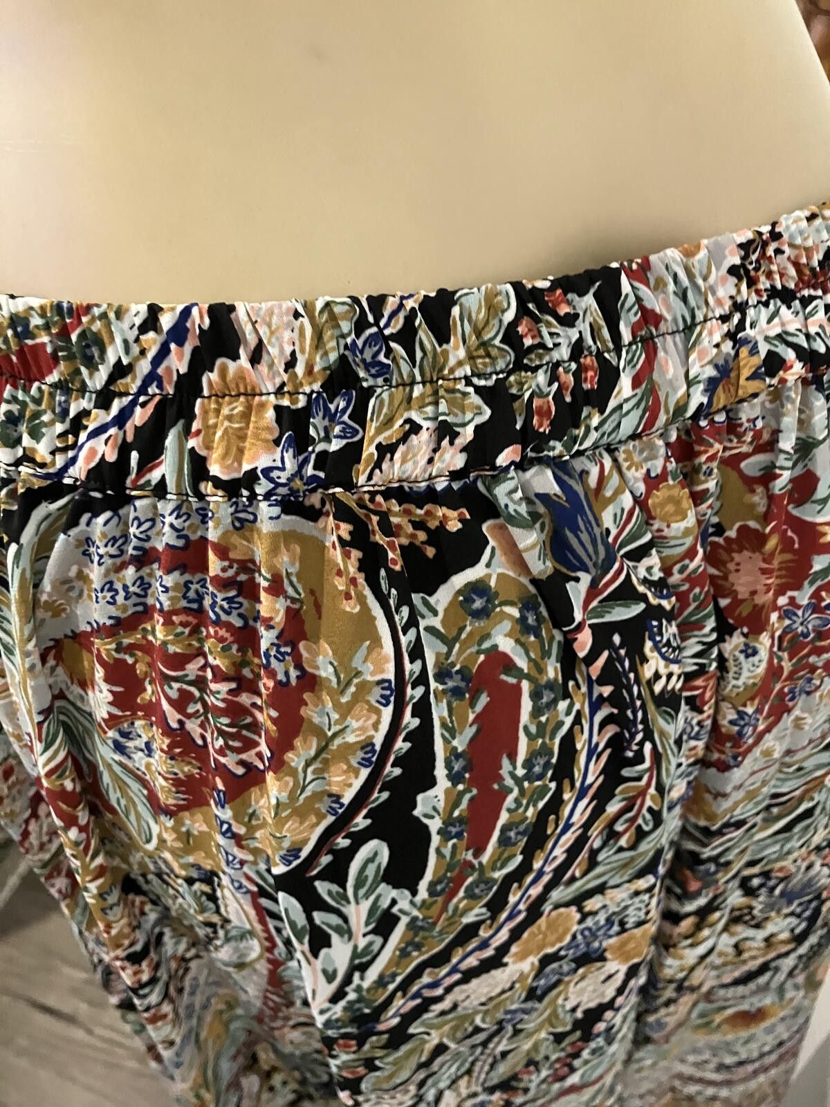 Unknown London NWT Large Black Multi Paisley Print Skirt Size 36" / US 14 / IT 50 - 6 Thumbnail