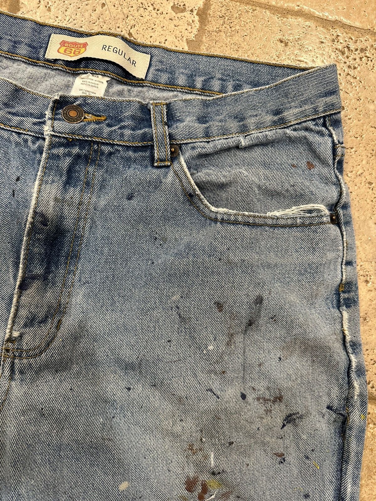Route 66 × Vintage Vintage Route 66 Painter’s Distressed Thrashed Blue Denim Size US 34 / EU 50 - 7 Thumbnail