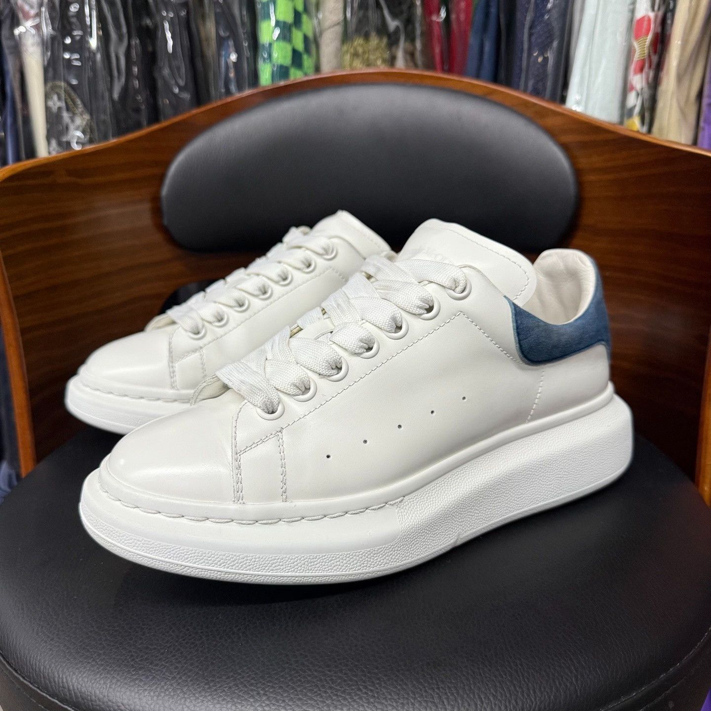 Alexander McQueen Blue Lowtop Sneakers 7.5 Men Size US 7.5 / EU 40-41 - 1 Thumbnail