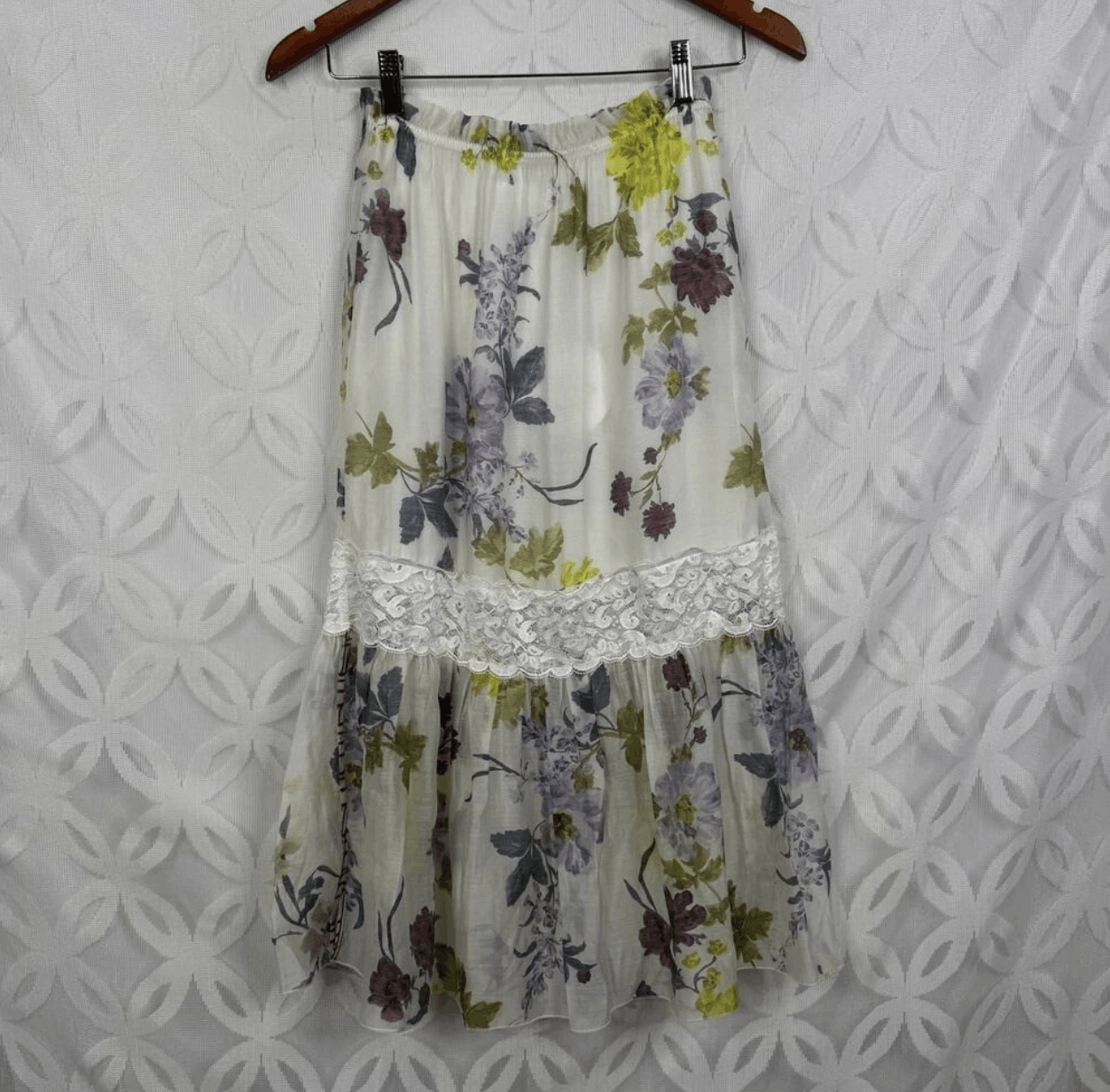 See by Chloe SEE BY CHLOÉ Lace Trimmed Flora Voile Midi Skirt NWT Size 26" / US 2 / IT 38 - 8 Thumbnail