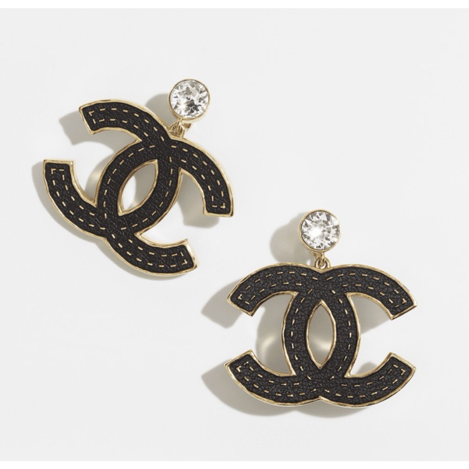 Chanel Chanel Gold Crystal Clip On Dangle Drop Statement Earrings Size ONE SIZE - 5 Thumbnail