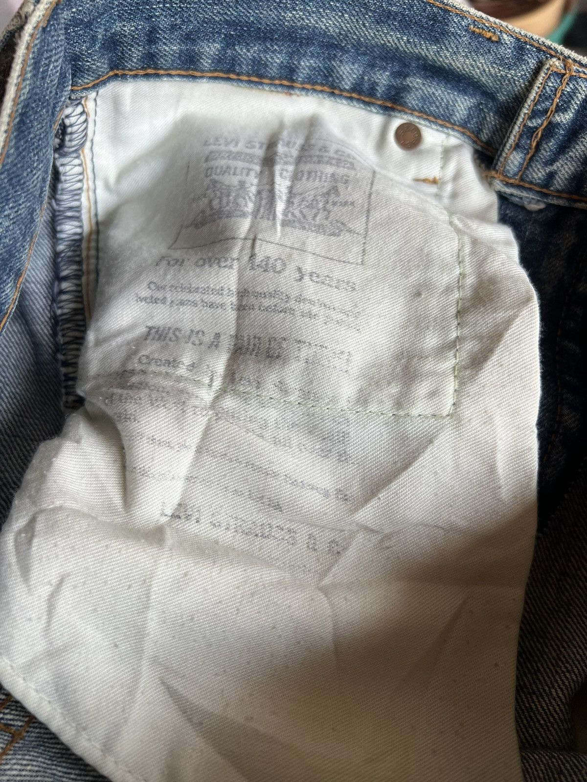 Levi's 90s Levi’s 502 XX Big E Aging Distress Denim Selvedge Jeans Size US 29 - 21 Thumbnail