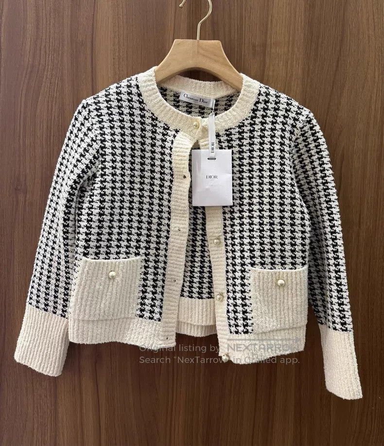 Dior Thousand-bird check knitted suit