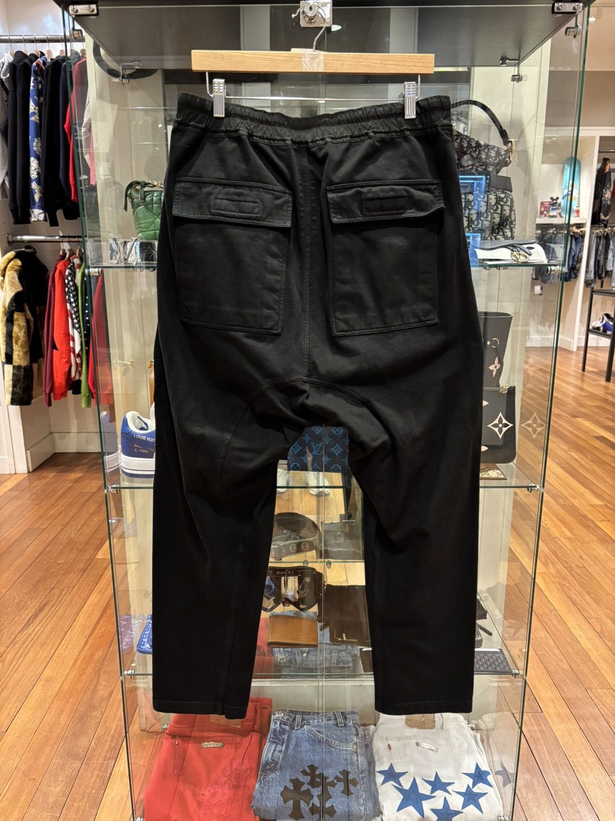 Rick Owens Drkshdw Rick Owens Drksdhw Double Pocket Drawstring Sweatpants Black Size US 32 / EU 48 - 3 Thumbnail