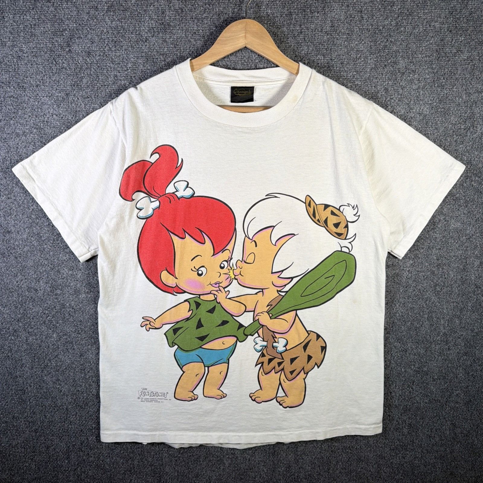Cartoon Network Vintage Flintstones Shirt Mens Large White 90s Cartoon Bam Size US L / EU 52-54 / 3 - 1 Thumbnail