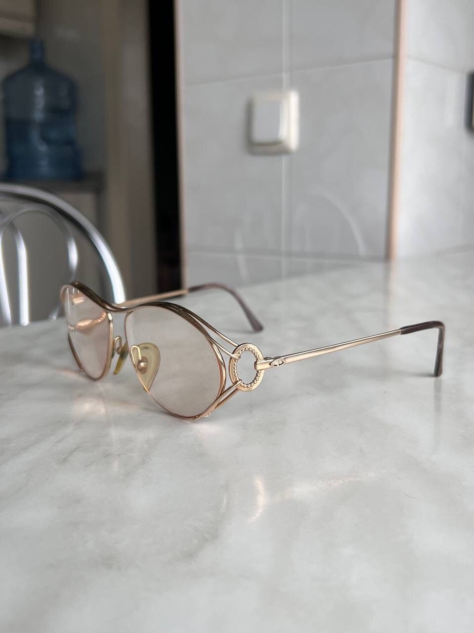 Dior Vintage Christian Dior '80s Eyeglasses Hook Frame Gold Metal Size ONE SIZE - 2 Thumbnail