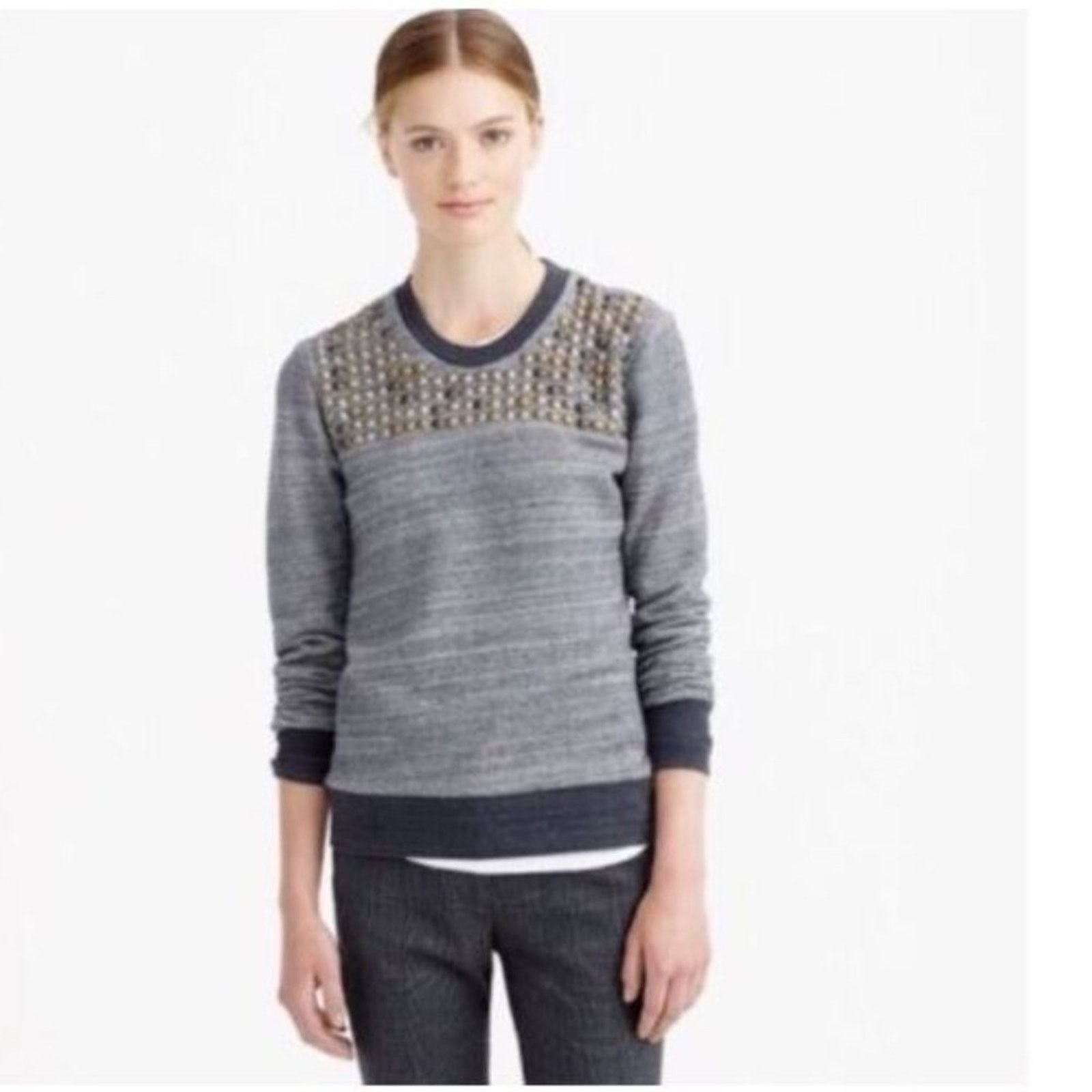 J.Crew Lightweight Sweater with Metal Stud Accents from J. Crew Size M / US 6-8 / IT 42-44 - 1 Thumbnail