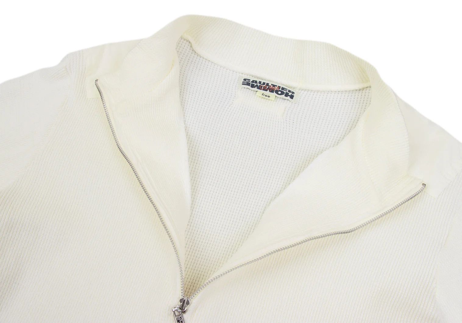Jean Paul Gaultier Waffle Half-Zip Cut and Sewn Top in Natural Color Size US M / EU 48-50 / 2 - 5 Thumbnail