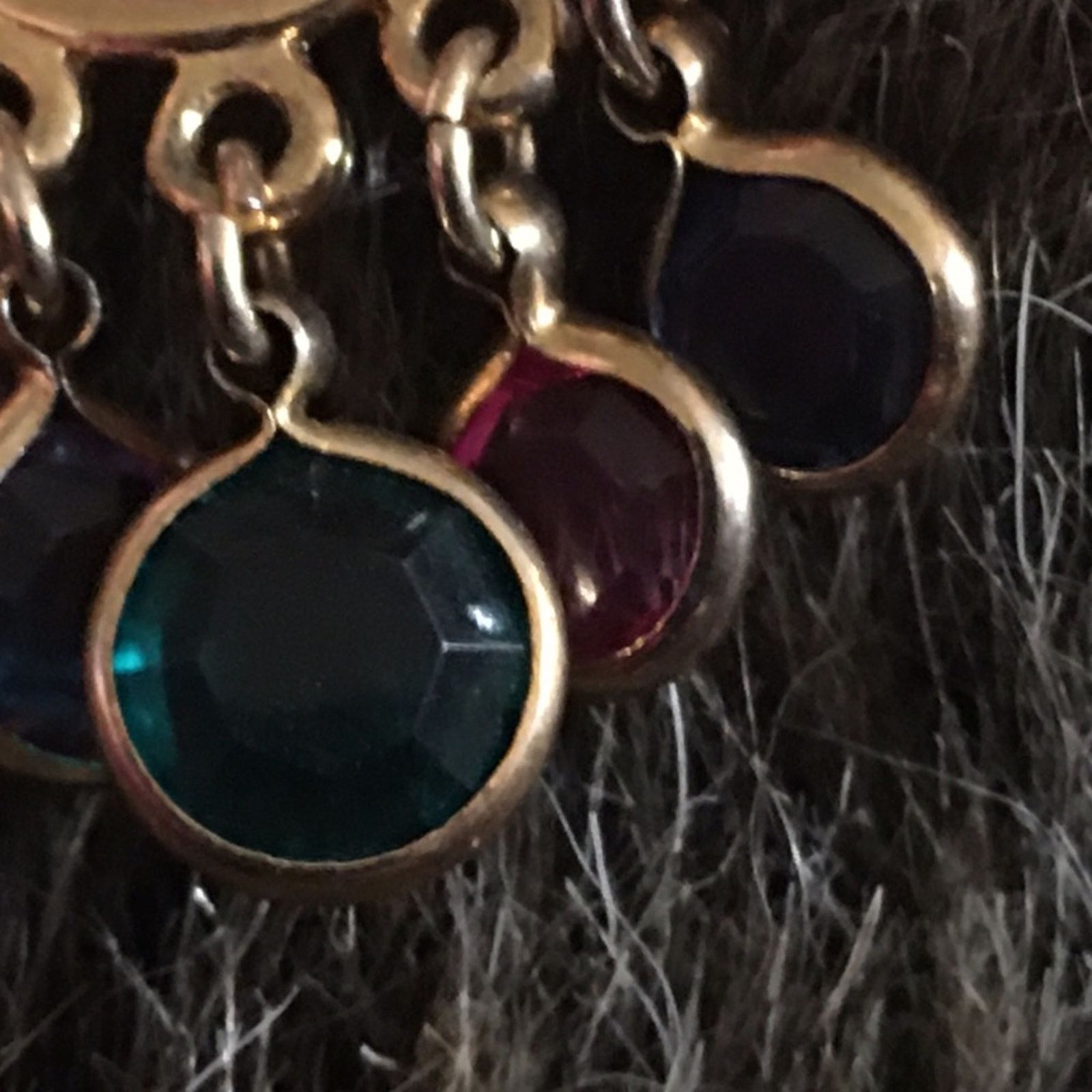 Vintage Vintage jewel tone dangle crystal screw backs Size ONE SIZE - 5 Thumbnail