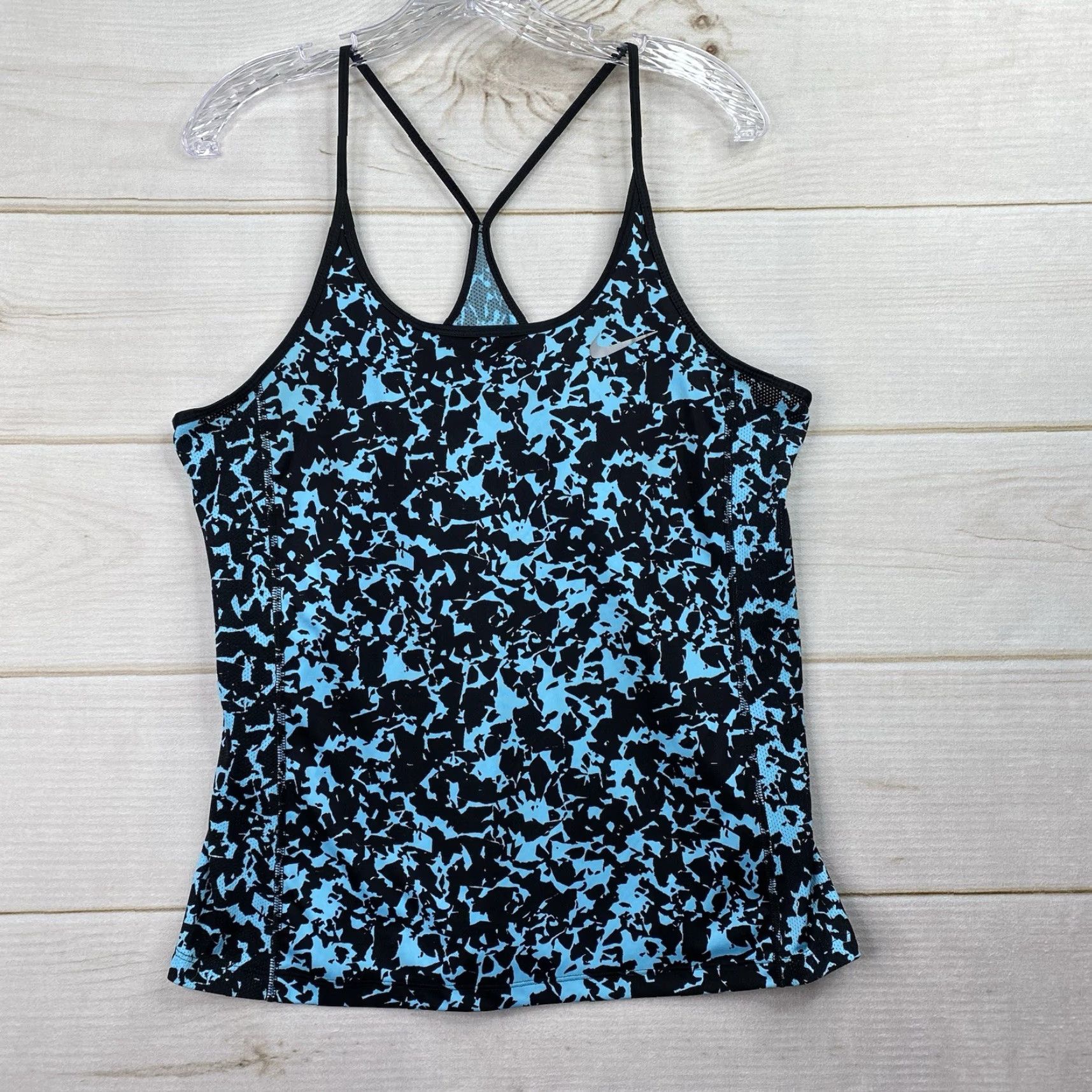 Nike Nike Dri-Fit Tank Top Womens L Blue Animal Print Strappy T Back Camisole Exercise Shirt Size L / US 10 / IT 46 - 2 Thumbnail