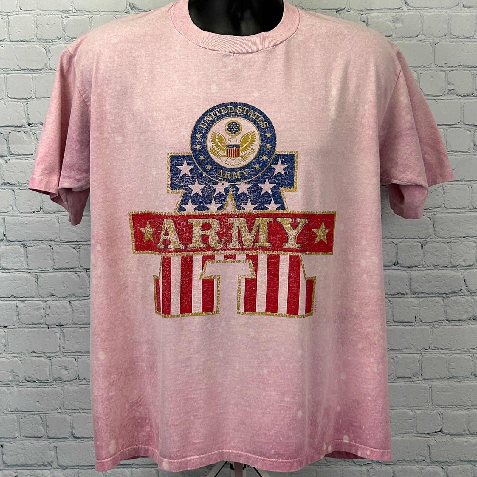 Jerzees Vintage 90s US Army POW-MIA T Shirt Military Pink Large Size US XL / EU 56 / 4 - 2 Thumbnail