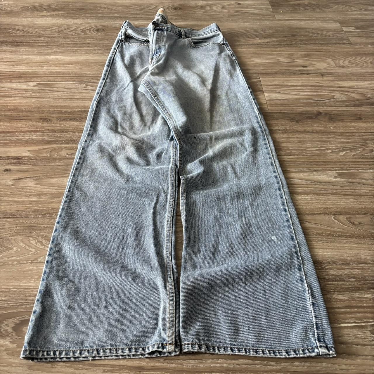 Japanese Brand Crazy Vintage Y2K/2000s Baggy Light Wash Skater Denim Jeans! 36x34 Size US 36 / EU 52 - 3 Thumbnail