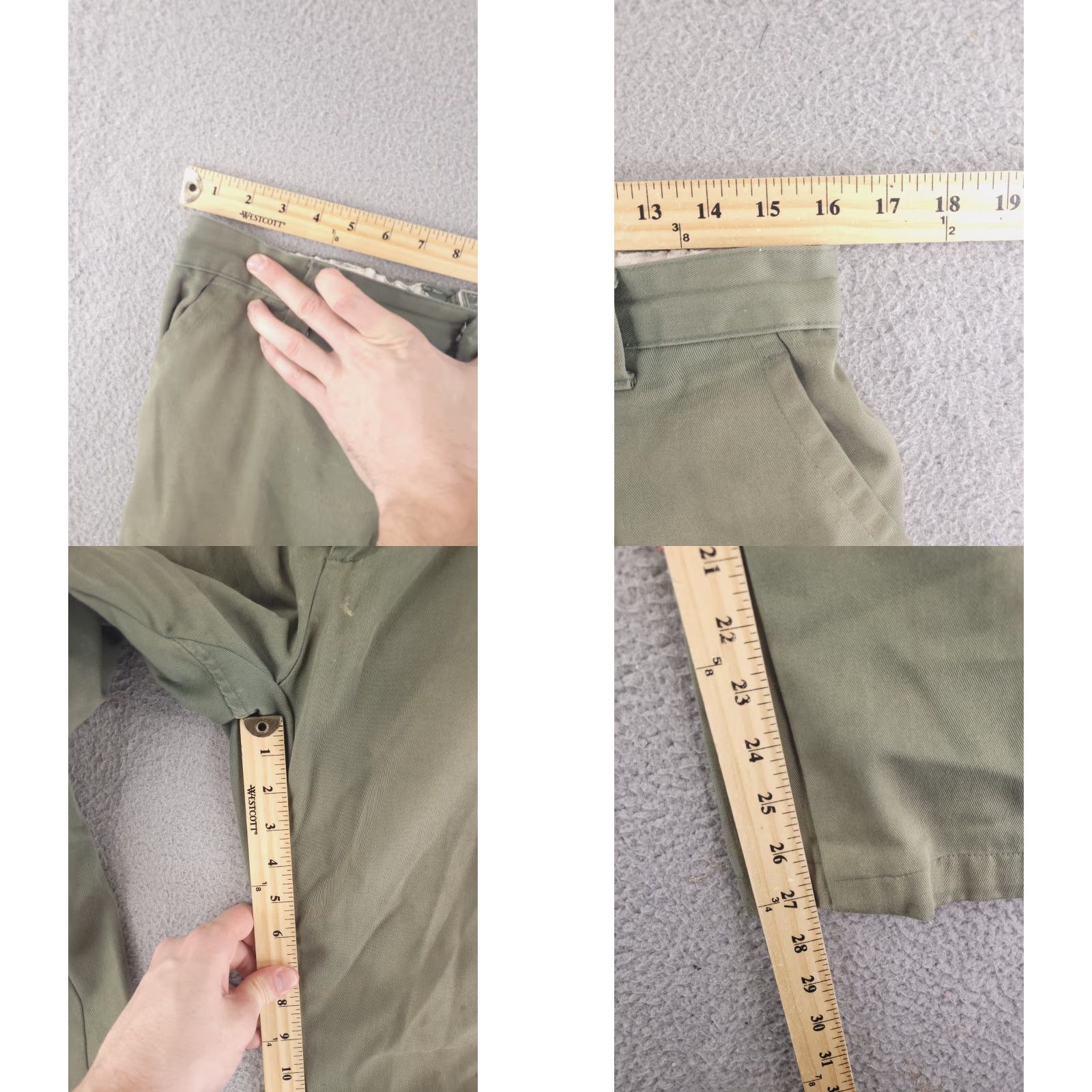 Vintage Jesse James Pants Mens 32x27 Green Workwear Distressed Chino Adult Regular Waist 32 Inseam 27 Mens Size US 32 / EU 48 - 8 Thumbnail