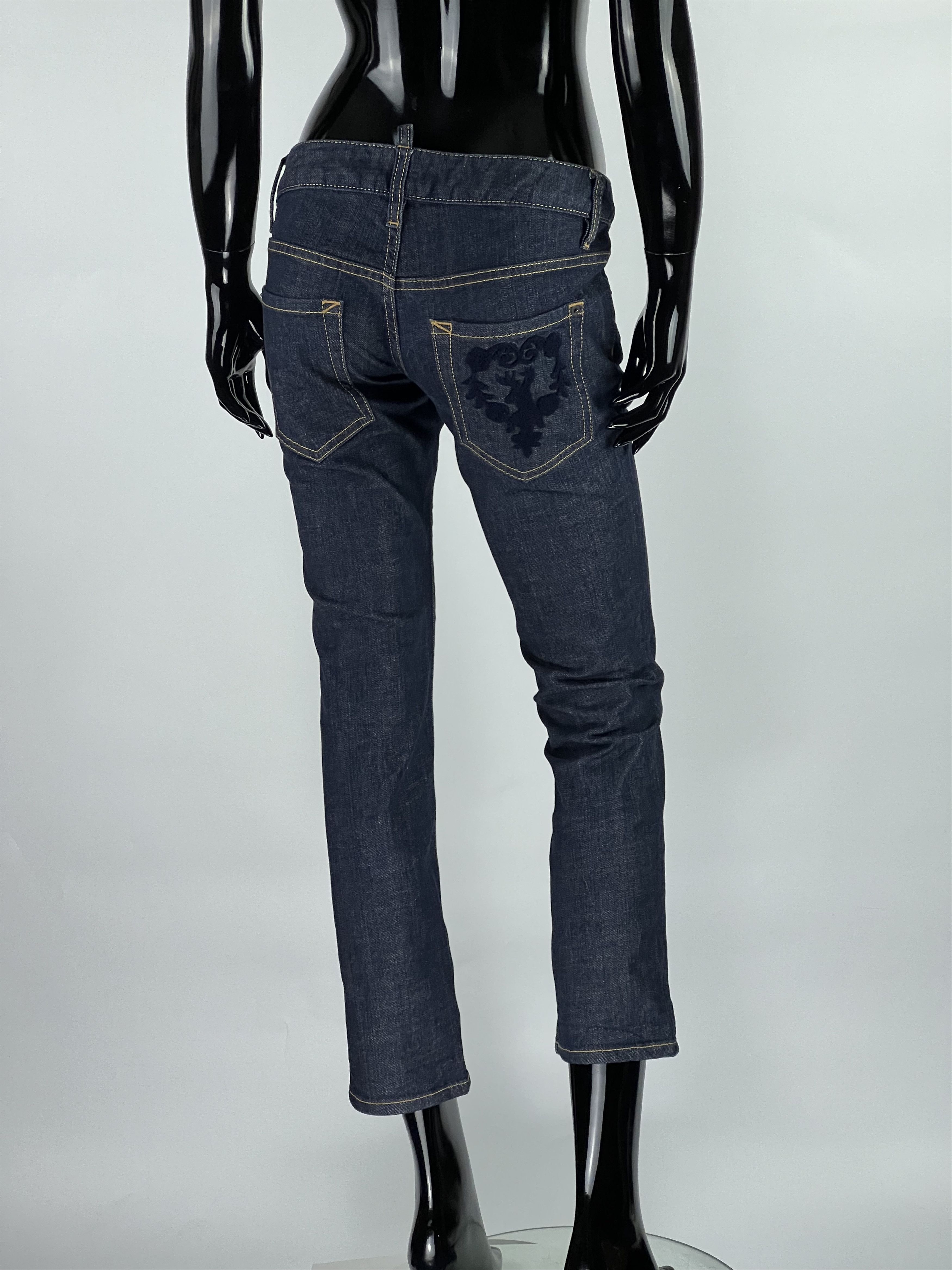 Dsquared2 Dsquared2 Blue Cropped Low Rise Skinny Jeans Size IT42 Size 28" / US 6 / IT 42 - 3 Thumbnail