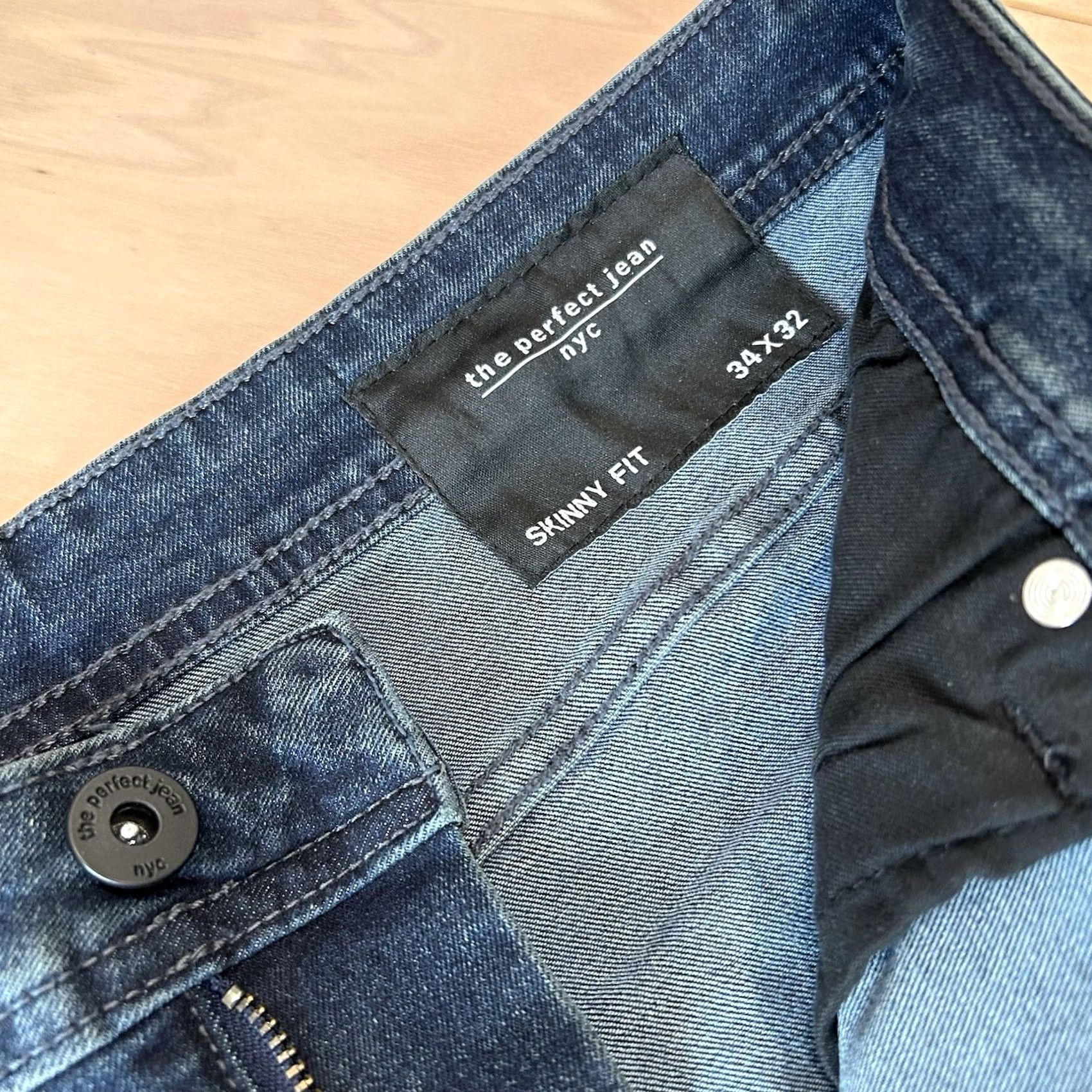 Denime The Perfect Jean Skinny Fit OG Stretch Denim Miner Gray Pant Jeans 34x32 Men’s Blue Slimming Straight 5-Pocket Signed Logo USA Size US 34 / EU 50 - 5 Thumbnail