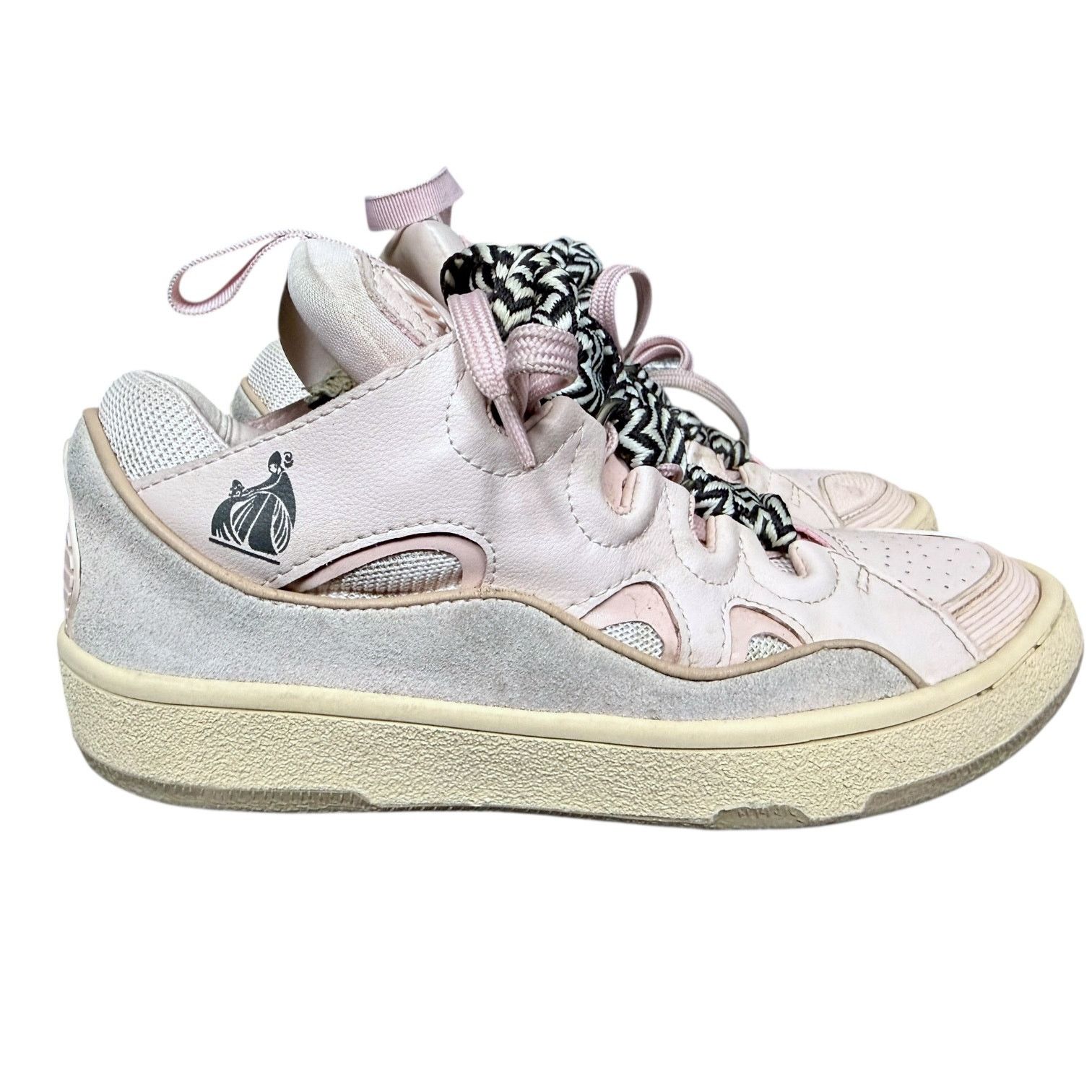 Lanvin Lanvin Pink Leather & Suede Sneakers Zebra Laces EU 36 US 6 Size US 6 / IT 36 - 1 Thumbnail