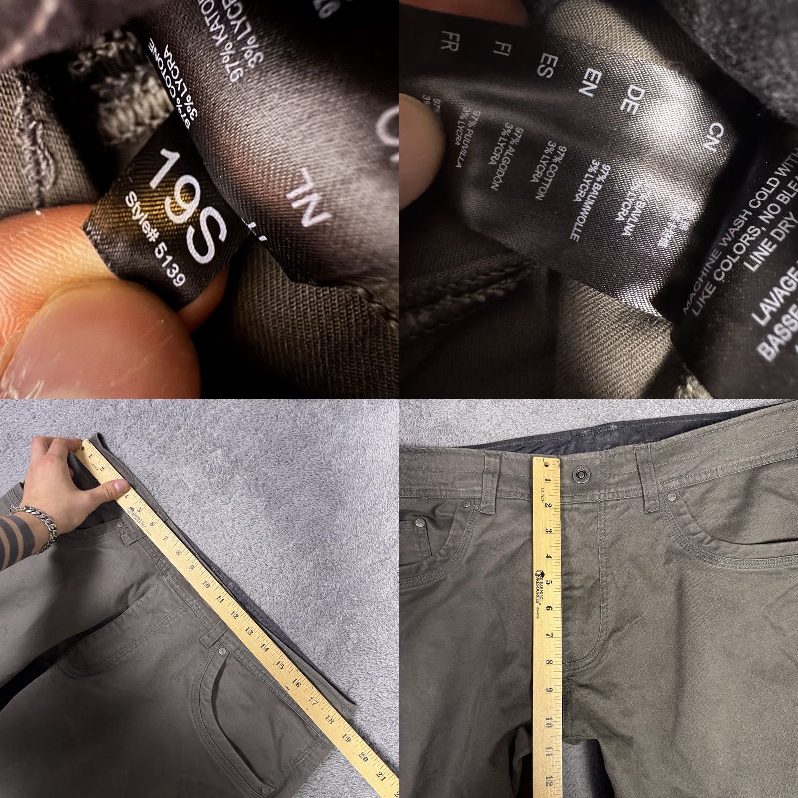Vintage Kuhl Rebel Pants Mens 36x32 Workwear Carpenter Canvas 5-Pocket Regular Gray Vintage Patina Dye 5139 Size US 36 / EU 52 - 8 Thumbnail
