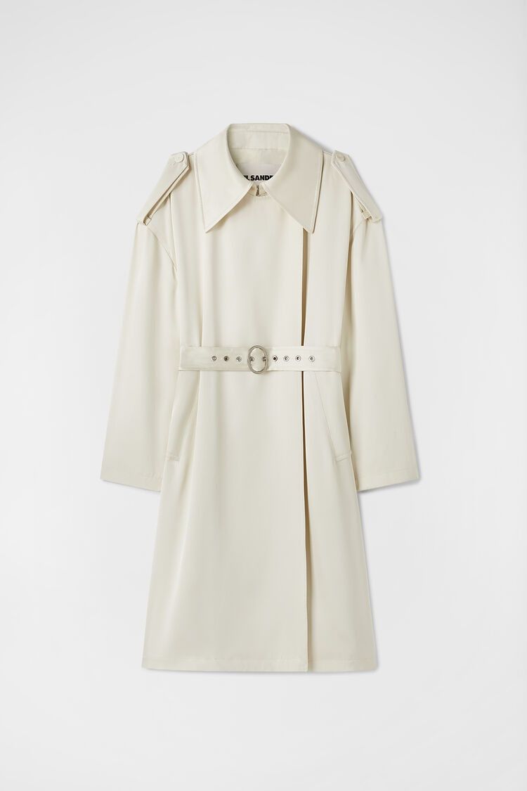 o1w1db10825 Trench Belted Coat in Off White