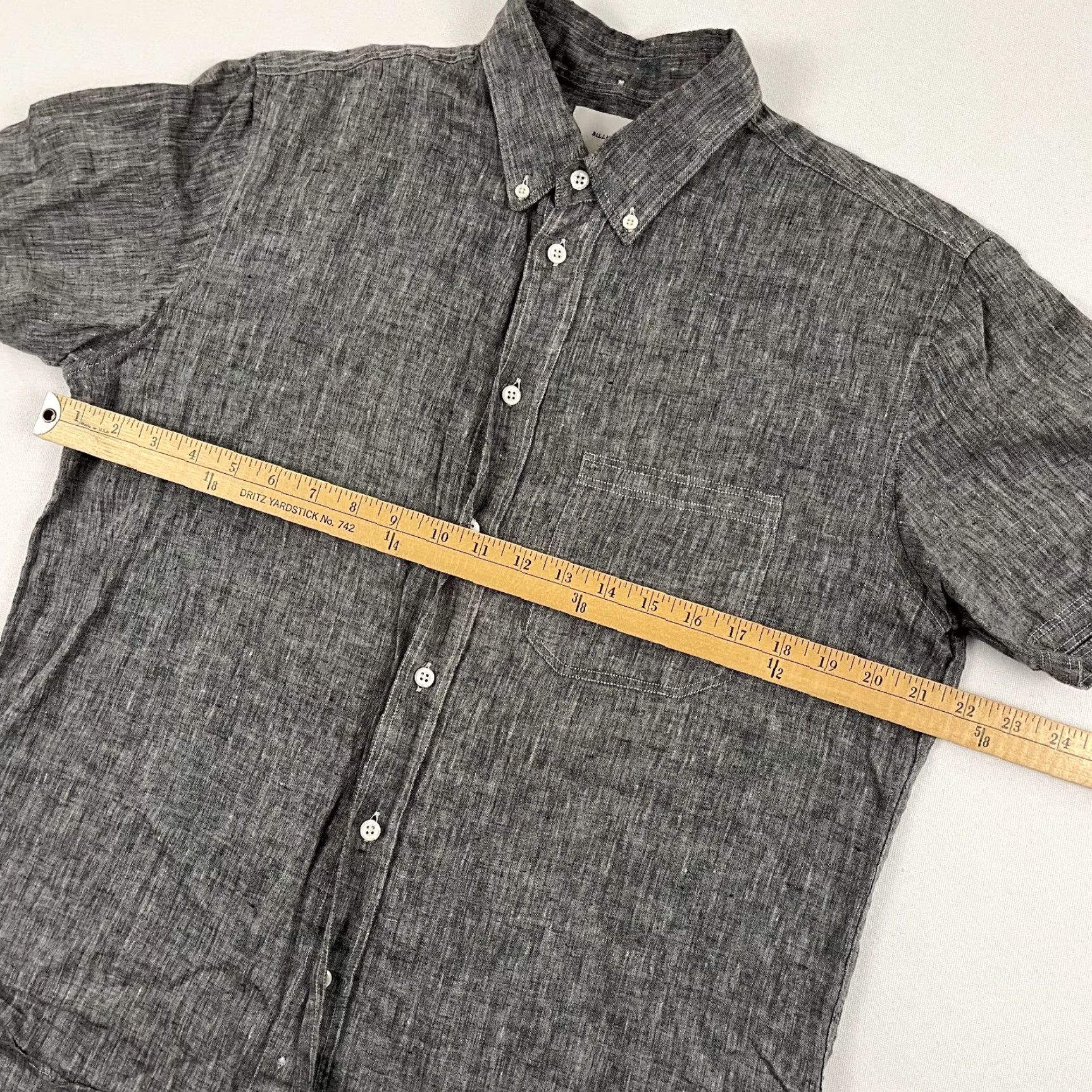 Billy Reid Billy Reid Shirt Mens Medium Standard Fit 100% Linen Button Down Gray Preppy S/S Size US M / EU 48-50 / 2 - 5 Thumbnail