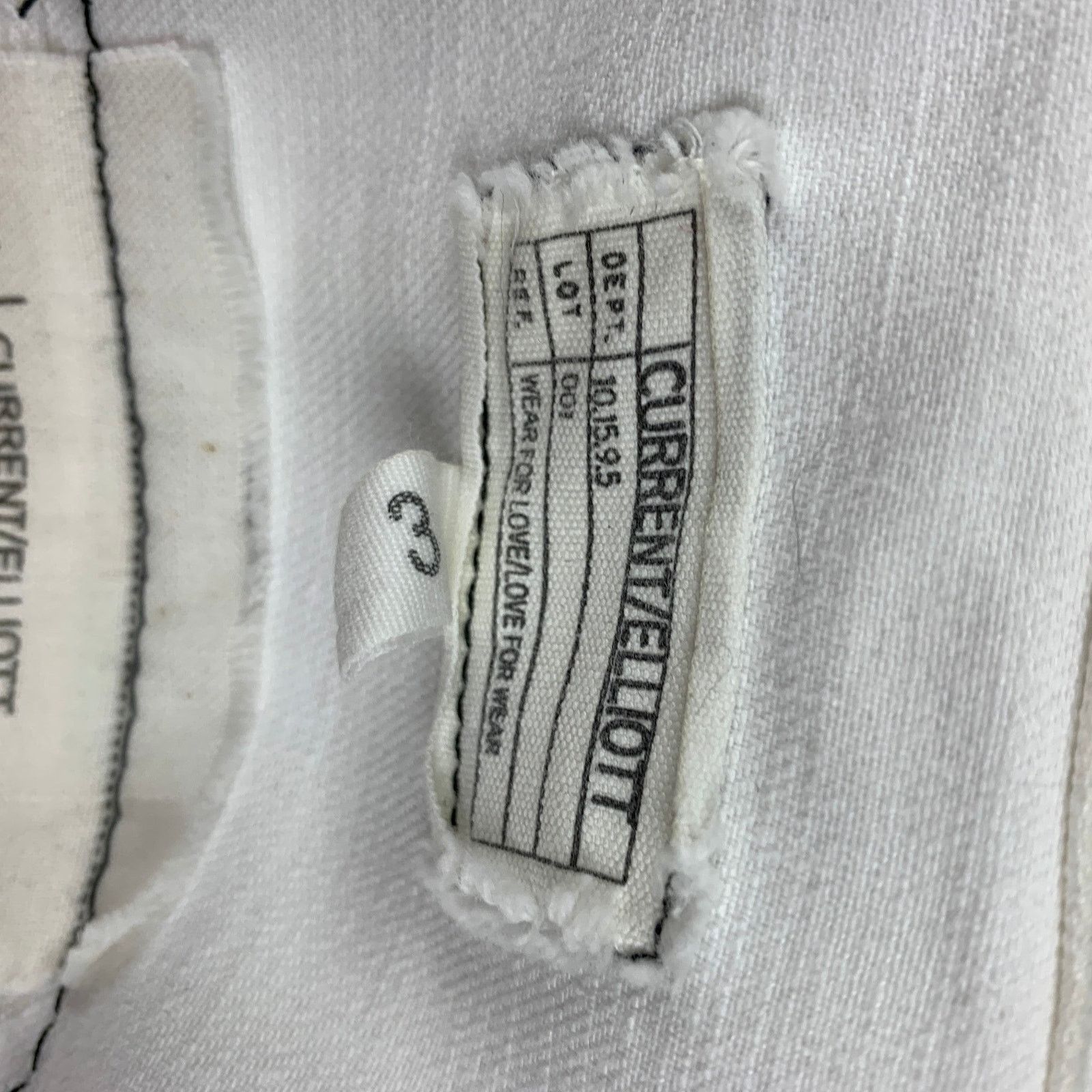 Current/Elliot CURRENT/ELLIOTT M White Distressed Cotton Trucker Jacket Size US M / EU 48-50 / 2 - 6 Thumbnail