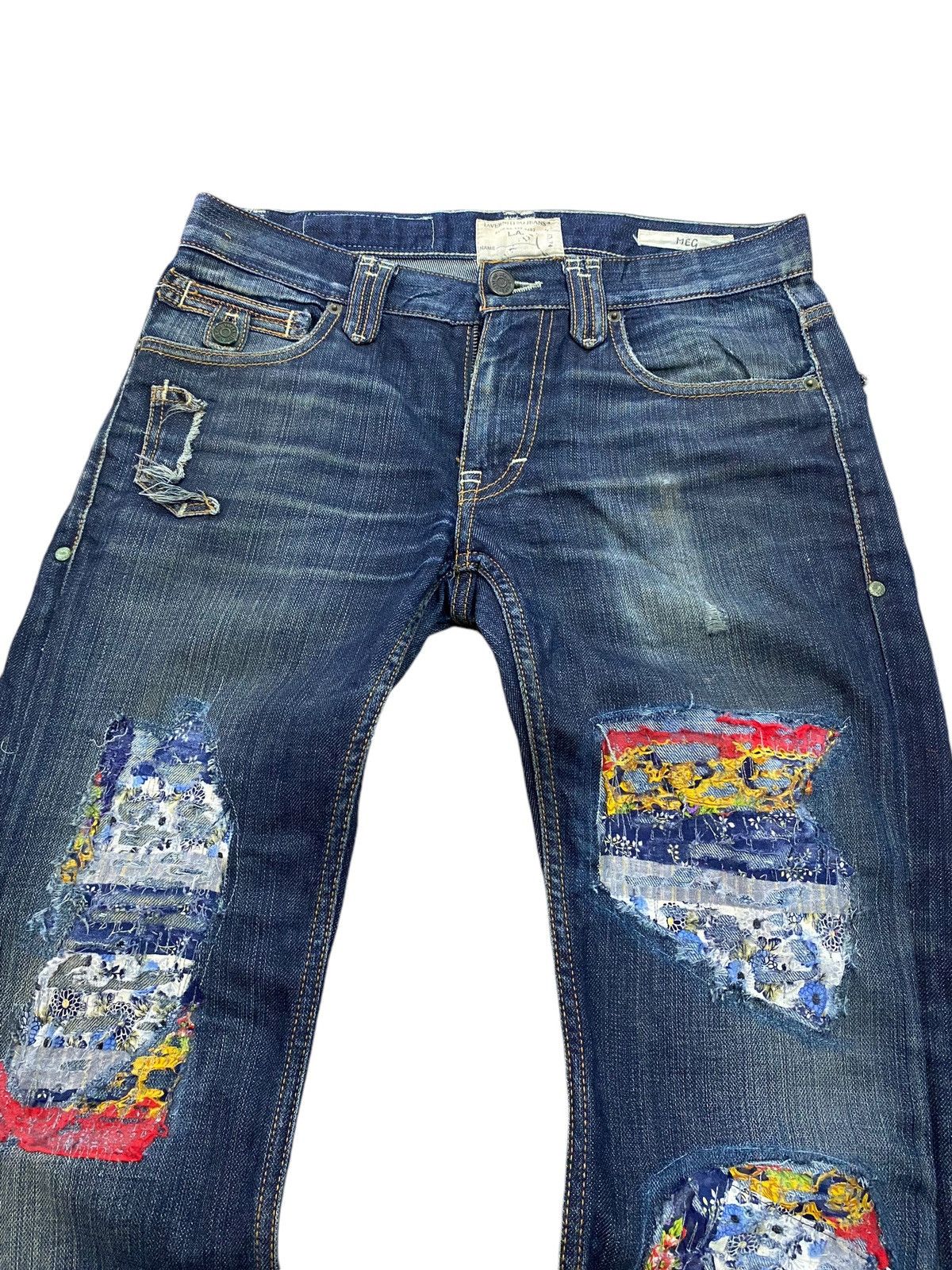 GOSTAR DE FUGA Flare Traveniti Japan Uruboro Distress Stich Denim Patchwork Size US 32 / EU 48 - 9 Thumbnail