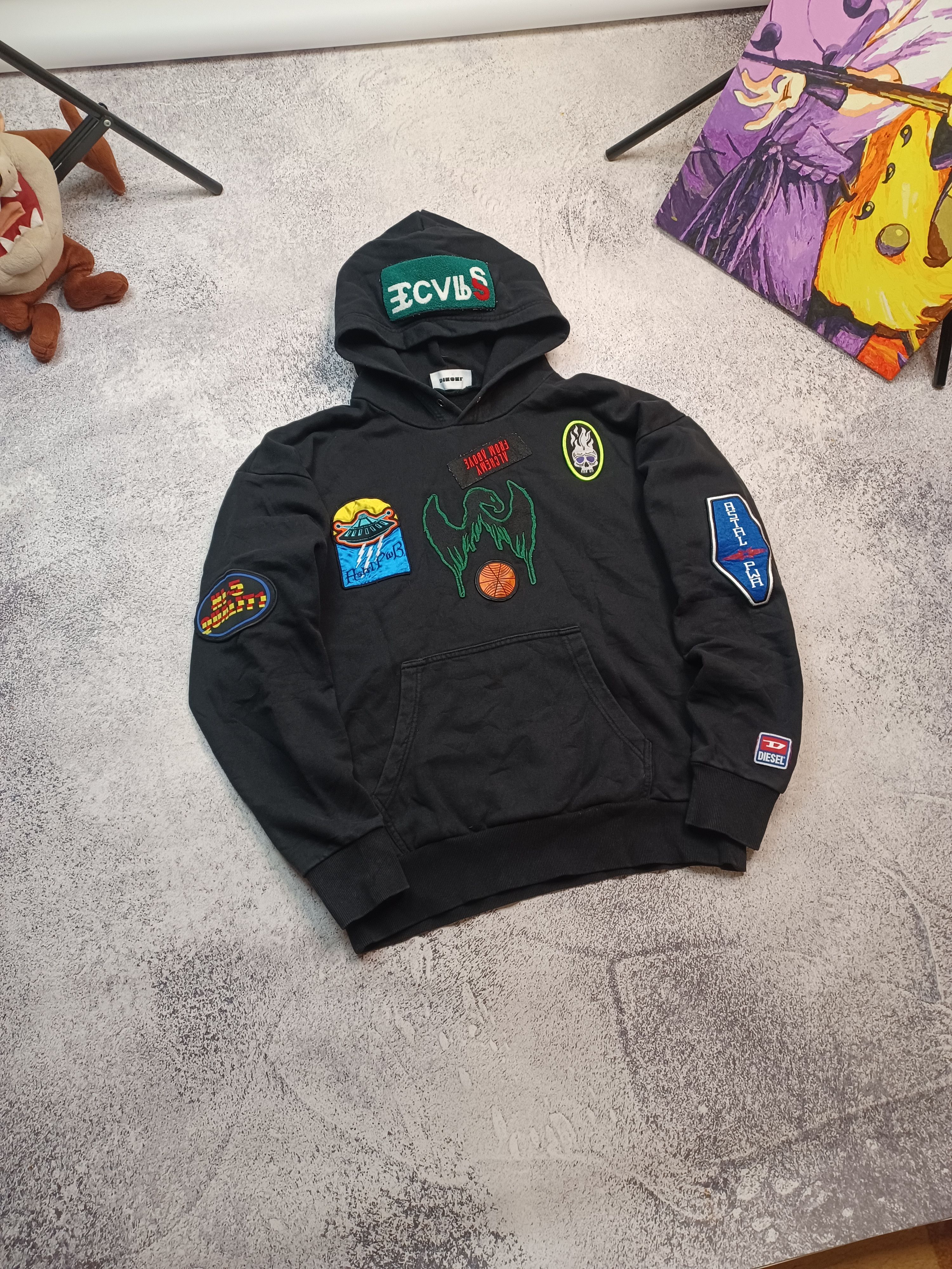 Diesel Diesel Multi-Patch Pullover Hoodie Size US L / EU 52-54 / 3 - 1 Thumbnail
