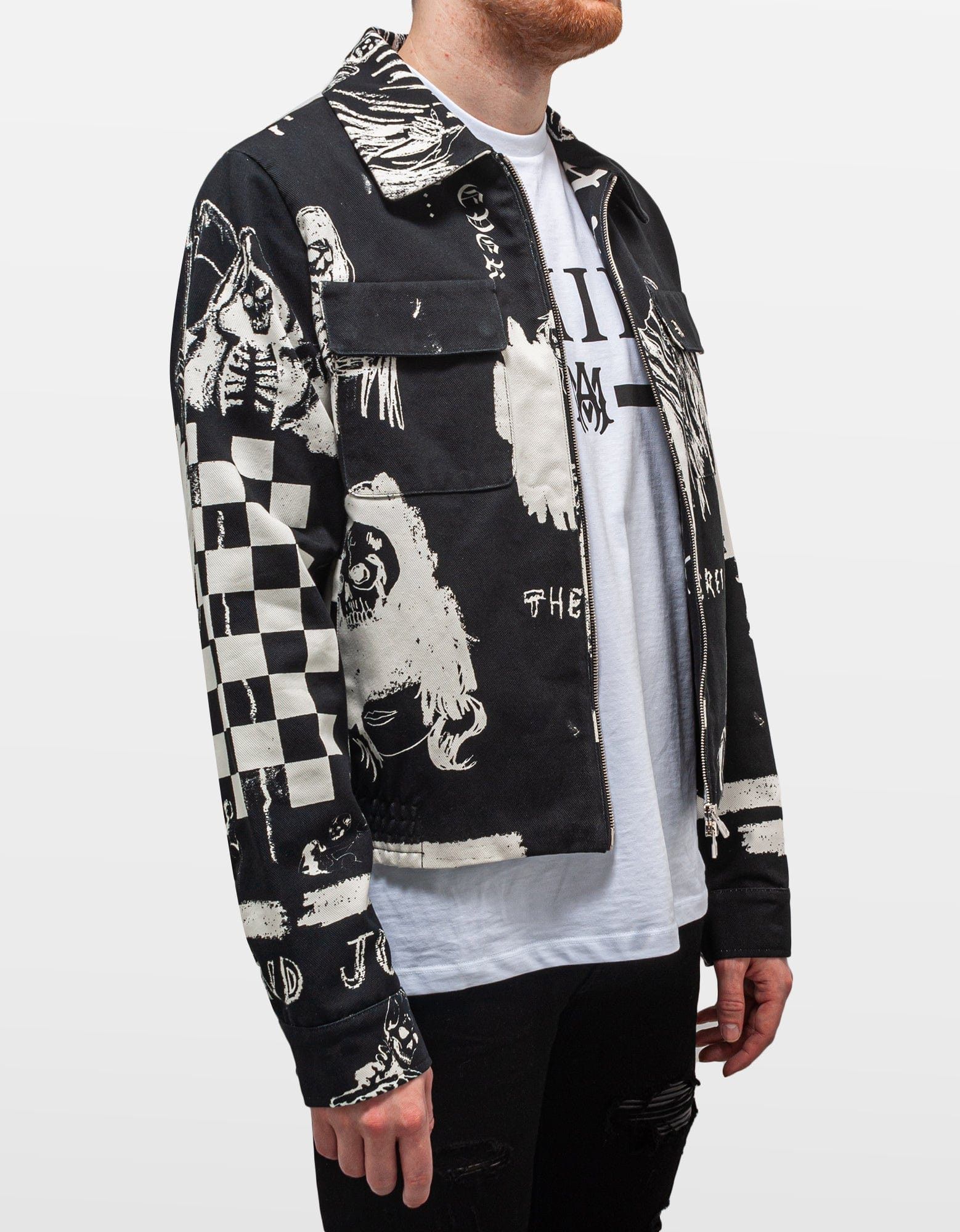 Amiri Amiri x Wes Lang Black Sketch Blouson – All-OverReaper Print Size US XL / EU 56 / 4 - 3 Thumbnail