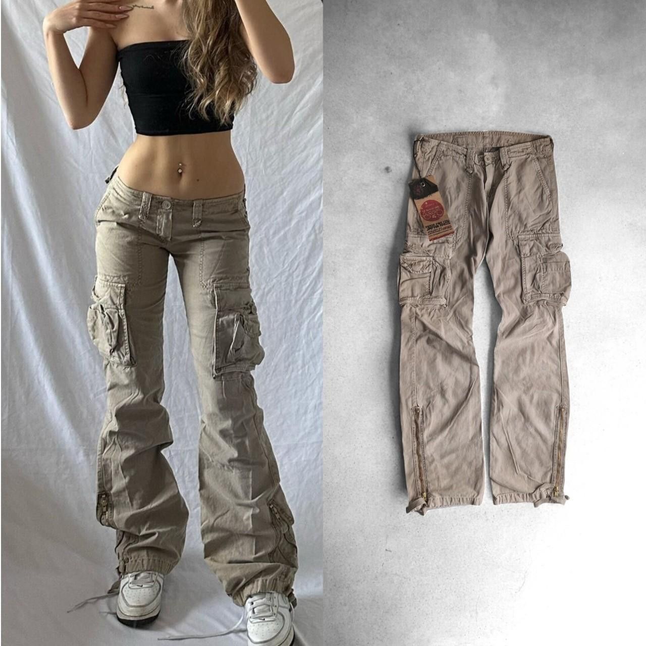 image of Deadstock Baggy 00’S Y2K Les Temps Des Cerises - W31, Khaki, Nwt, Y2K, Women's