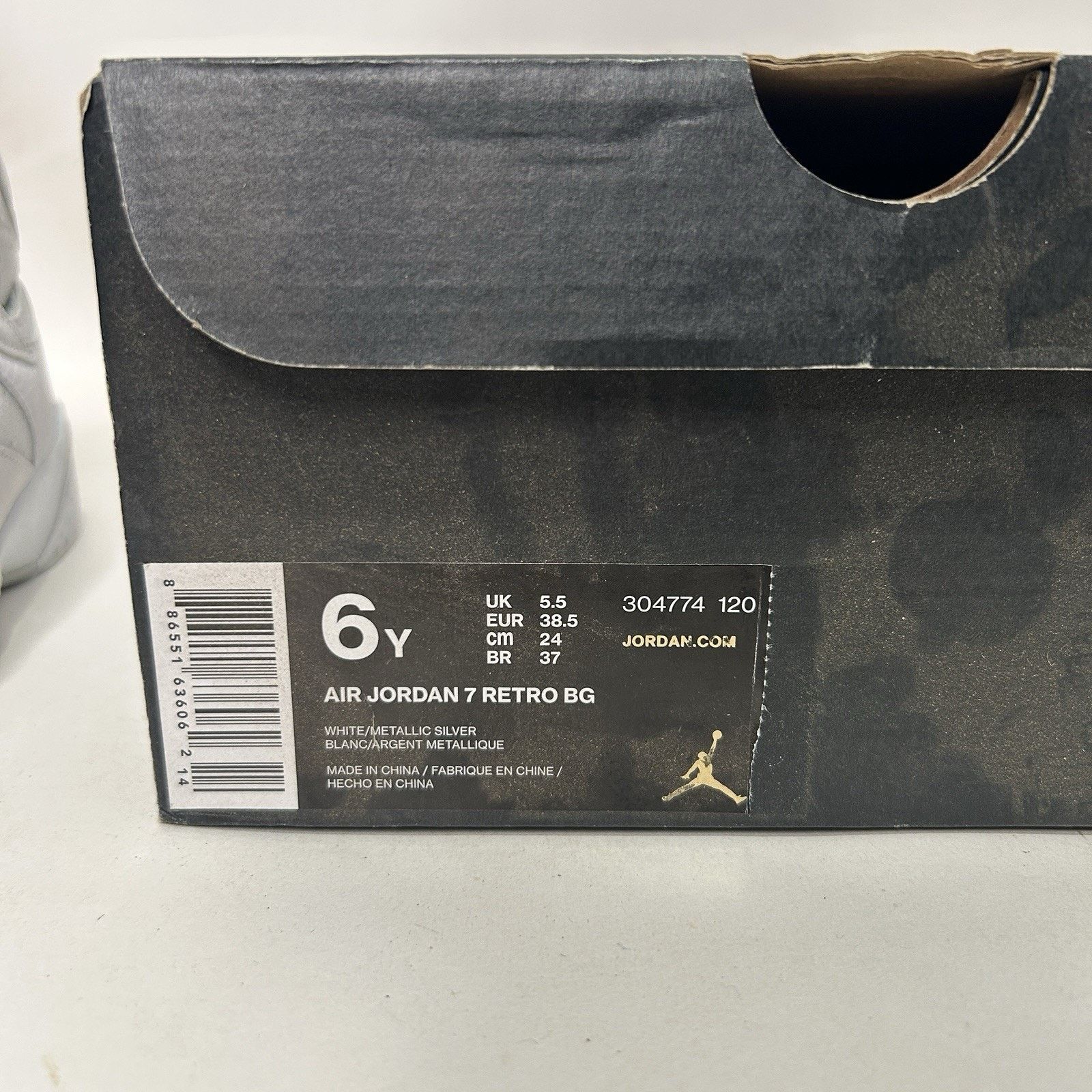Jordan Brand Nike Air Jordan 7 Retro GS “Pure Platinum/White Grey” Size US 7.5 / IT 37.5 - 7 Thumbnail