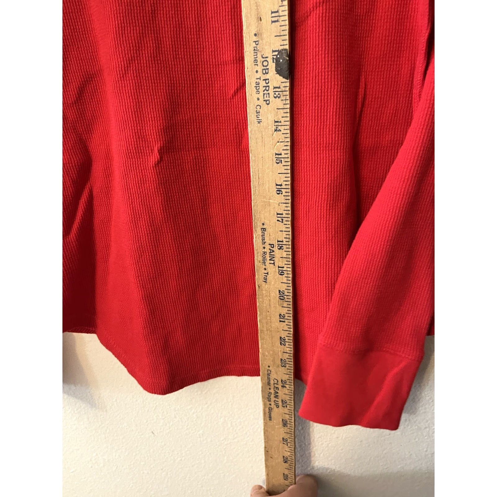 Gap VINTAGE Gap Women LP Petite Red Tee Waffle Long Sleeve Crew Neck T-Shirt Size L / US 10 / IT 46 - 4 Thumbnail