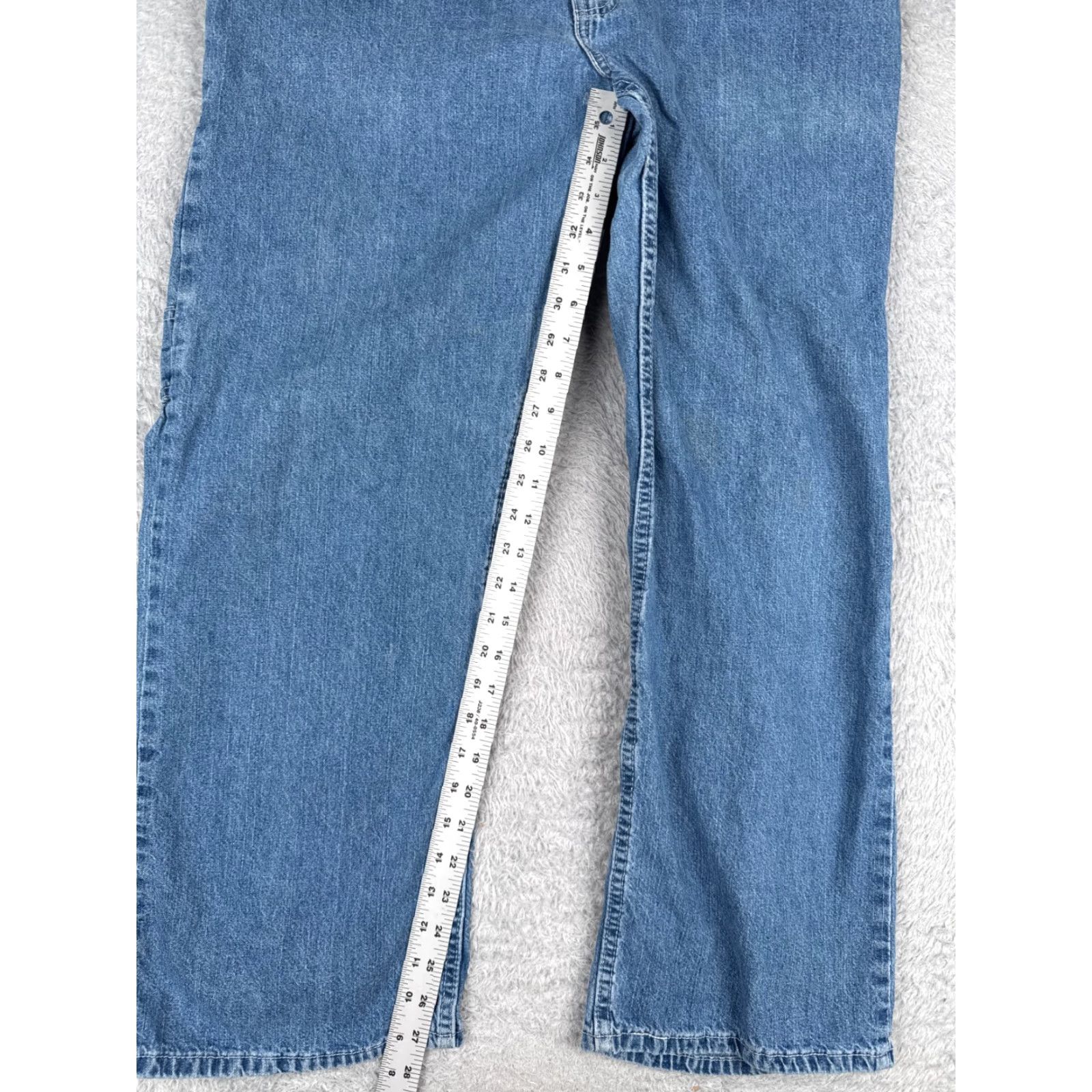 Faded Glory Faded Glory Jeans Women 14P Blue Denim Wide-Leg Relaxed Cotton High Rise 31x28 Jeans Vintage: No Size 36" / US 14 / IT 50 - 7 Thumbnail