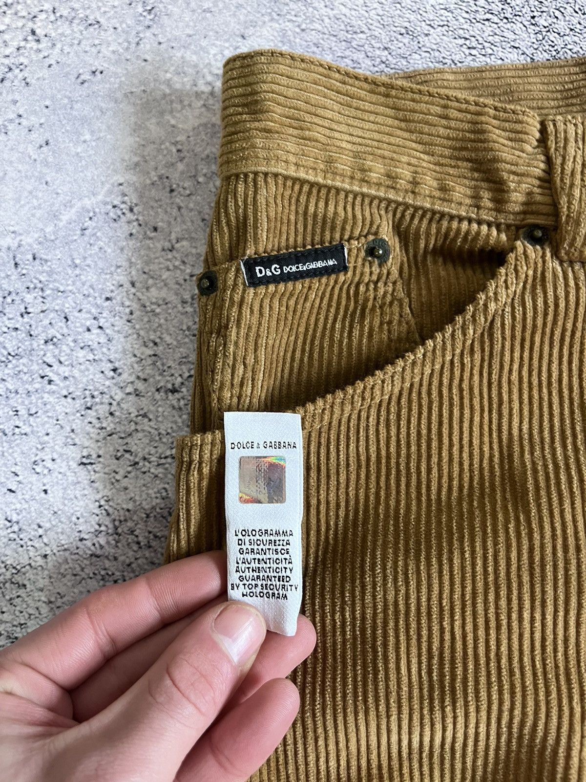 Dolce & Gabbana Dolce Gabbana Men’s Pants Corduroy Vintage Brown Metal Logo Size US 31 - 14 Thumbnail