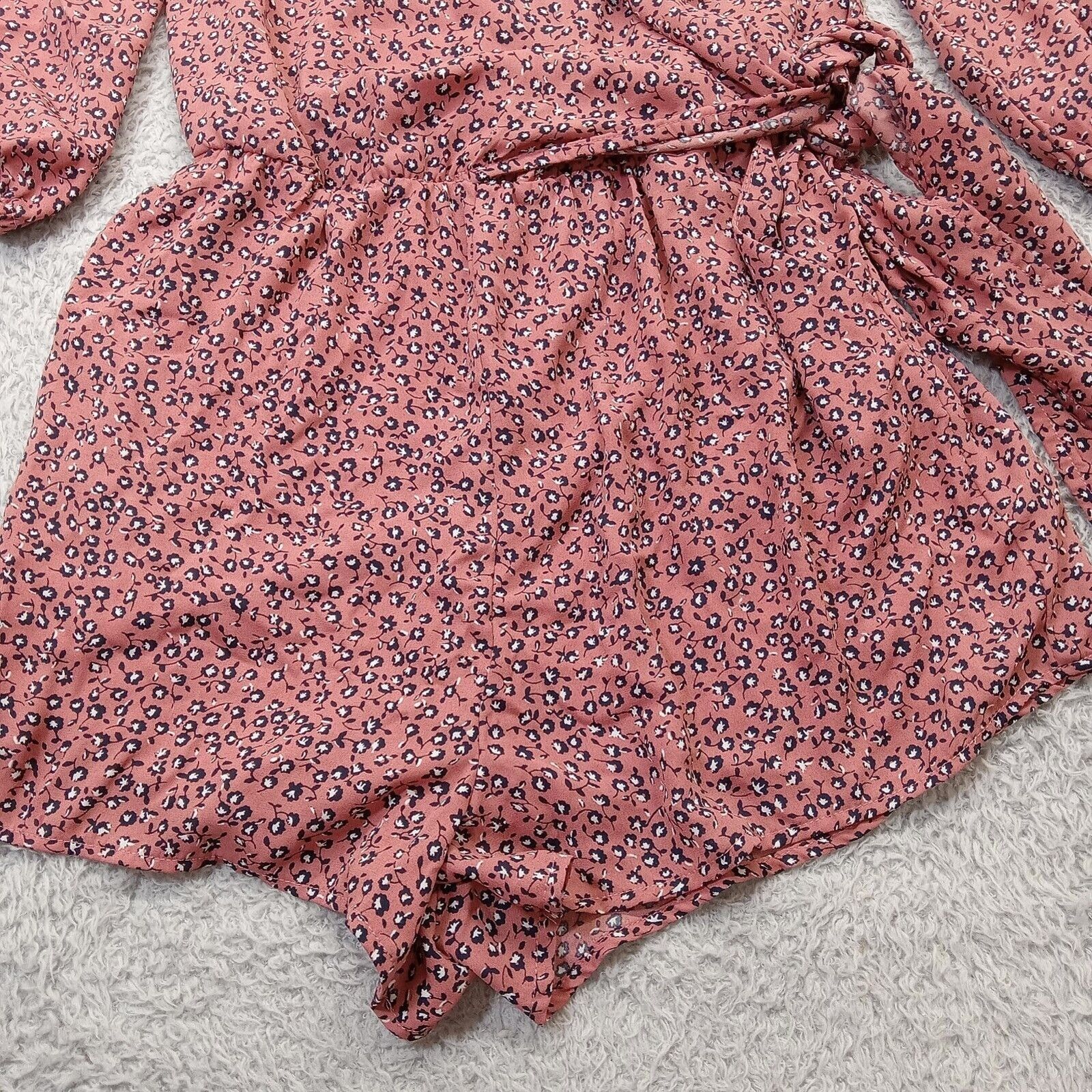 & Other Stories Alya Wrap Front Romper M Women's Long Sleeve Lined Floral Size M / US 6-8 / IT 42-44 - 4 Thumbnail