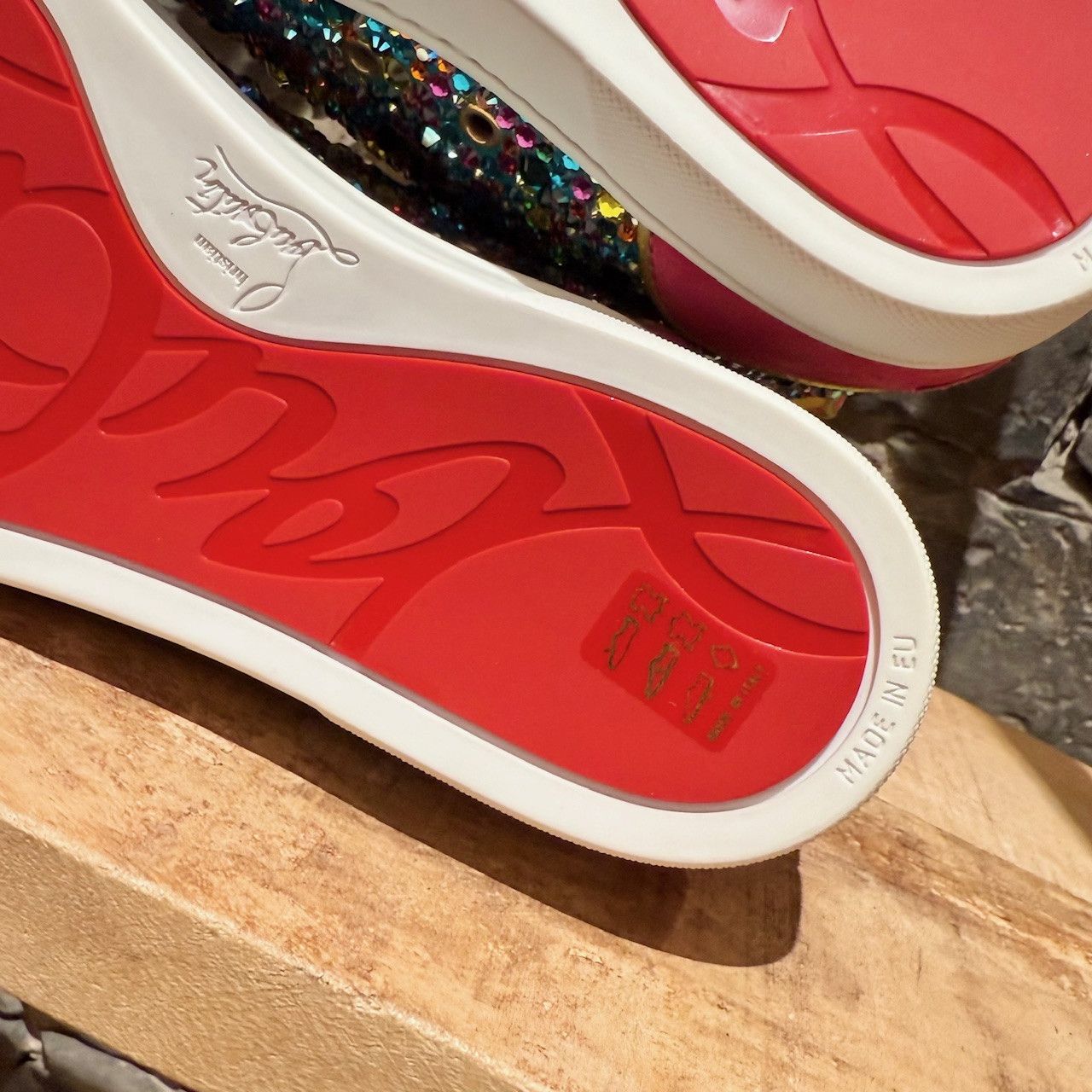 Christian Louboutin Christian Louboutin Louis Strass Rainbow Swarvoski Sneakers Size US 8 / EU 41 - 8 Thumbnail