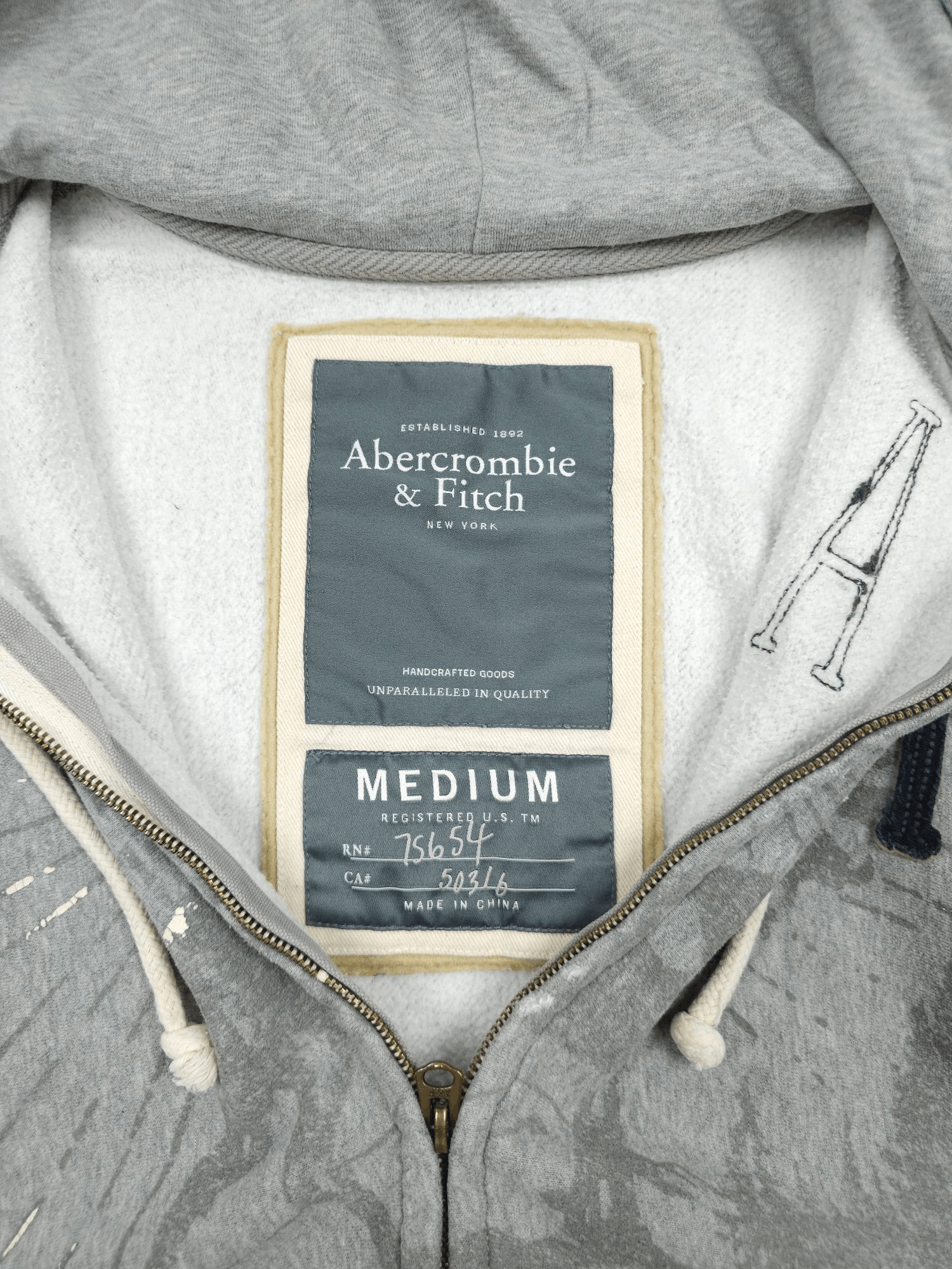 Other 💎 Y2K Vintage Abercrombie Gray Zip-up Hoodie Sweatshirt Size US M / EU 48-50 / 2 - 8 Thumbnail