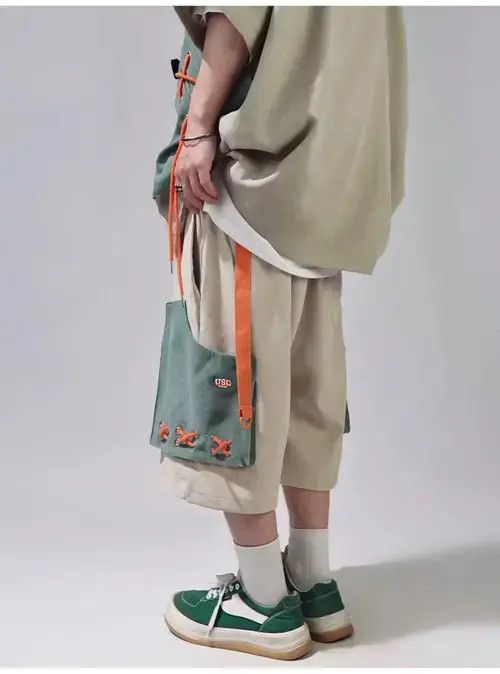 VIBE Japanese Steetwear Pockets Patchwork Harajuku Shorts Size US 43 - 3 Thumbnail