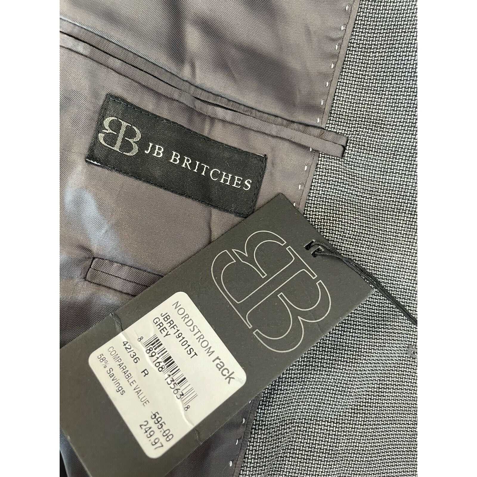Other JB Britches Mens 42R Logan Gray Wool Sport Coat Blazer Size 42R - 4 Thumbnail