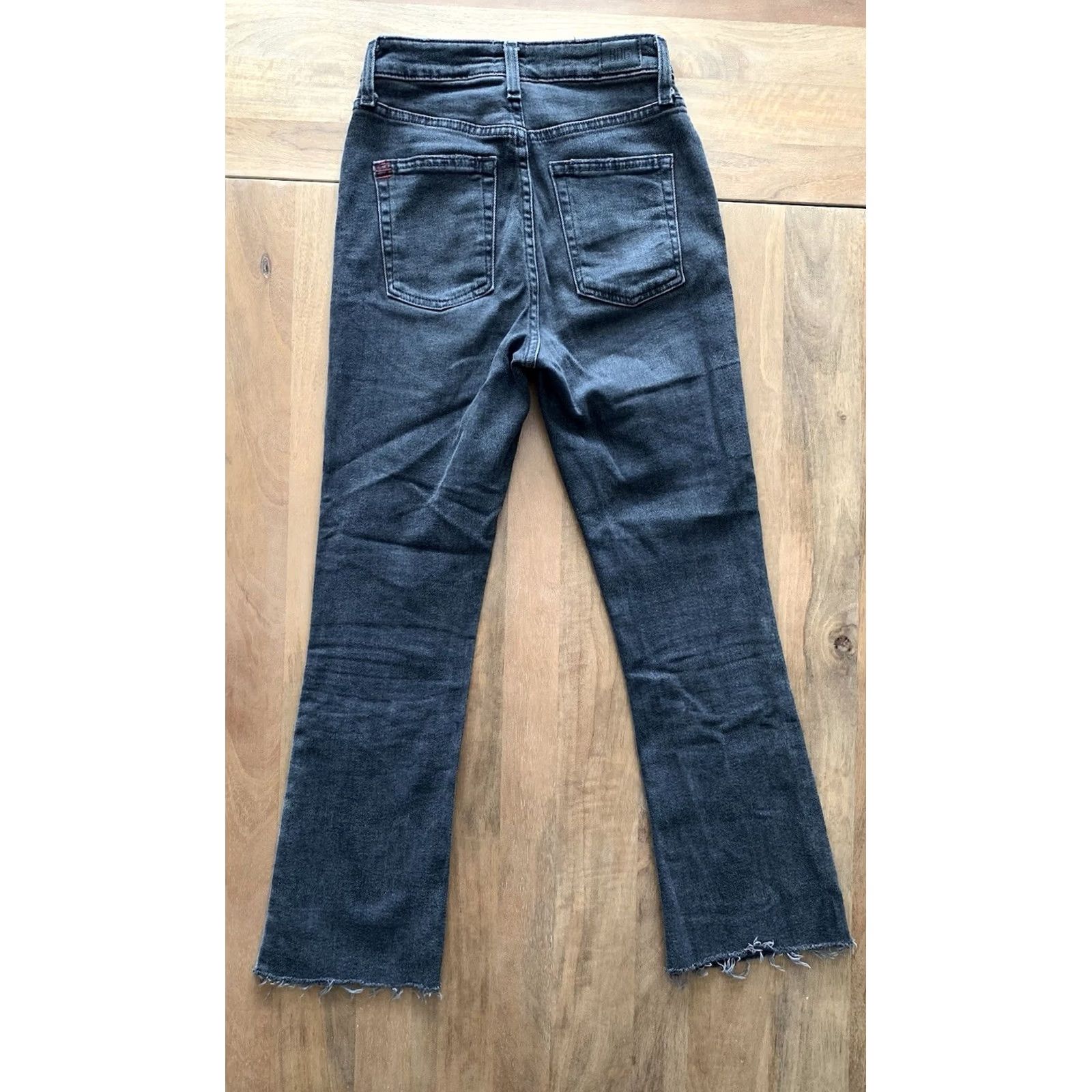 Bdg BDG Urban Outfitters Kick Flare High Rise Cropped Jeans Women 25 Black Denim 24x24.5 5-Pocket Distressed Logo Logo Zip Button Regular Vintage No Size 42" / US 20 - 2 Thumbnail