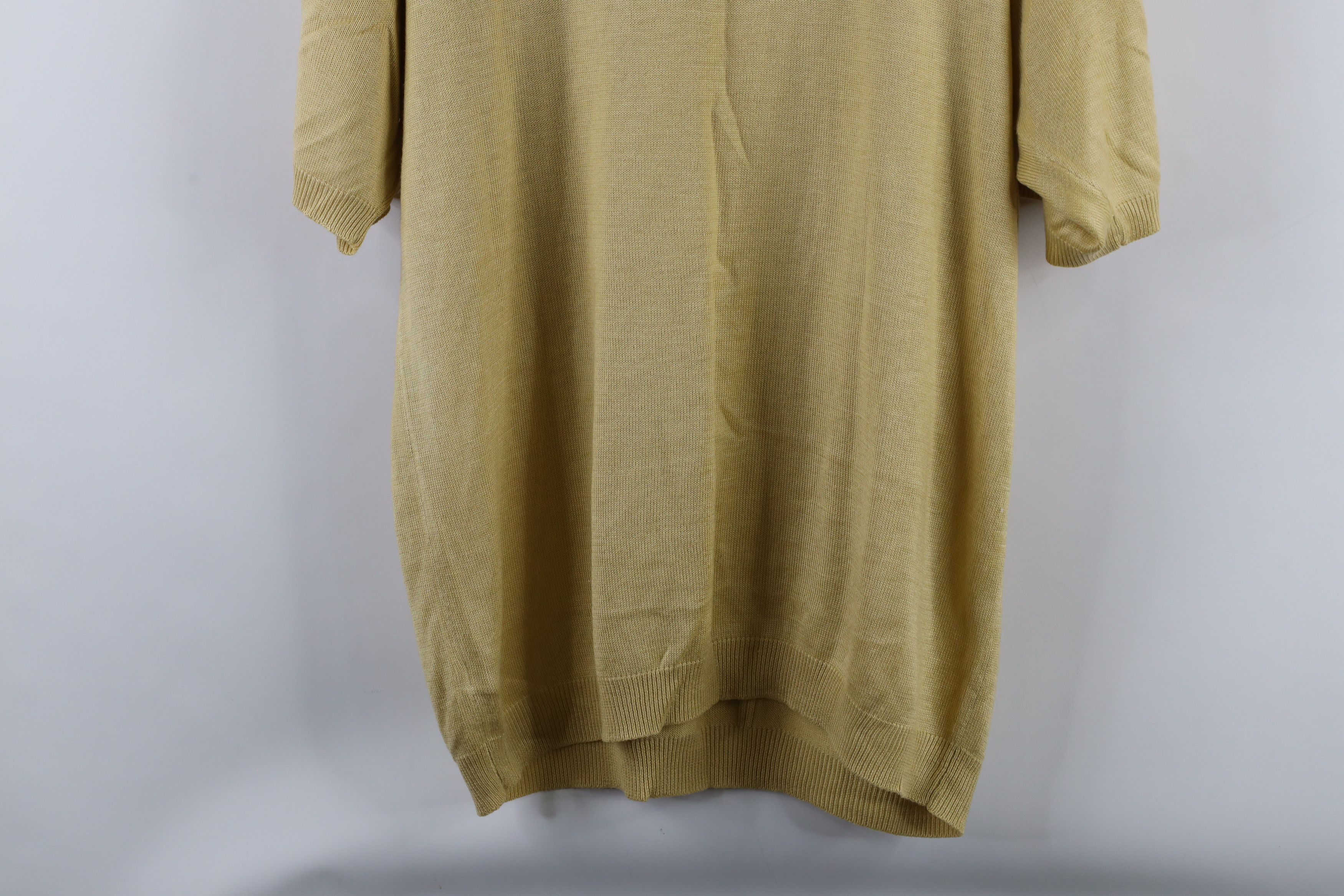 Vintage Vintage 90s Streetwear Knit Short Sleeve Sweater Gold Size US XL / EU 56 / 4 - 9 Thumbnail