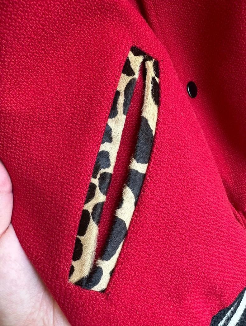 Saint Laurent Paris Saint Laurent Paris Red leopard print baseball jacket-2506 Size US M / EU 48-50 / 2 - 5 Thumbnail