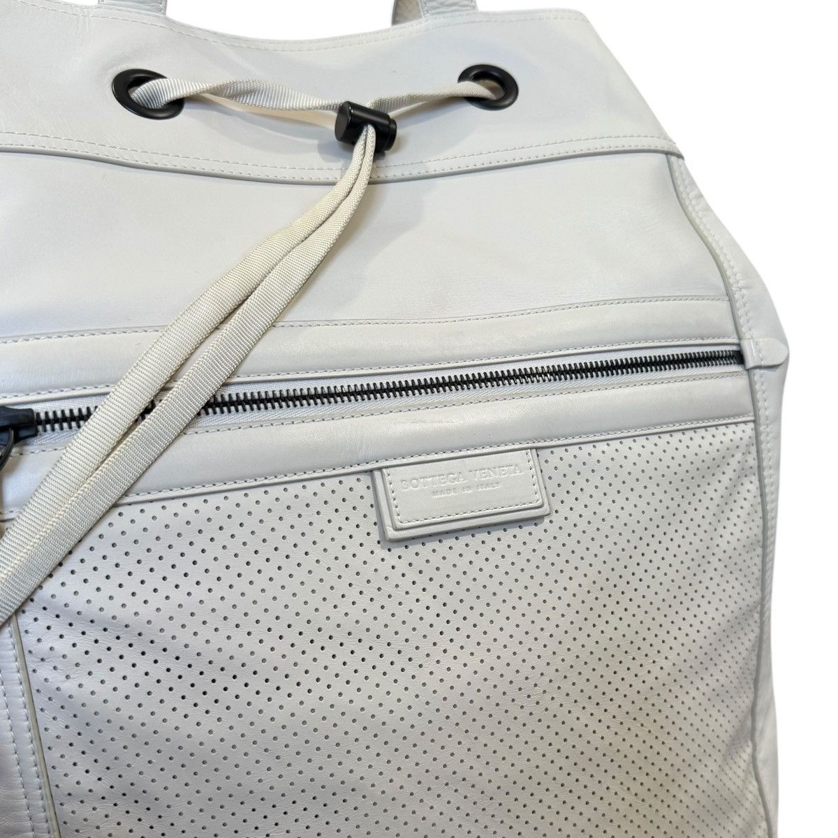 Bottega Veneta Bottega Veneta Ivory Perforated Leather Backpack Size ONE SIZE - 10 Thumbnail