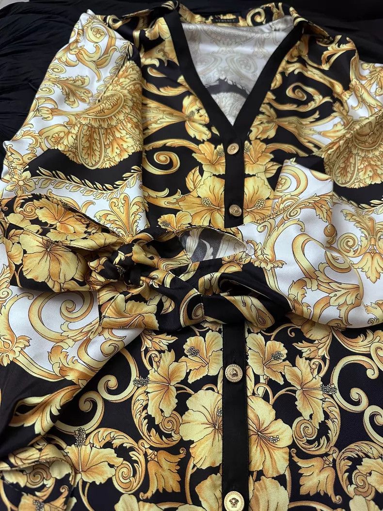 Versace Versace Gold baroque print shirt Size US 36 / EU 52 - 7 Thumbnail